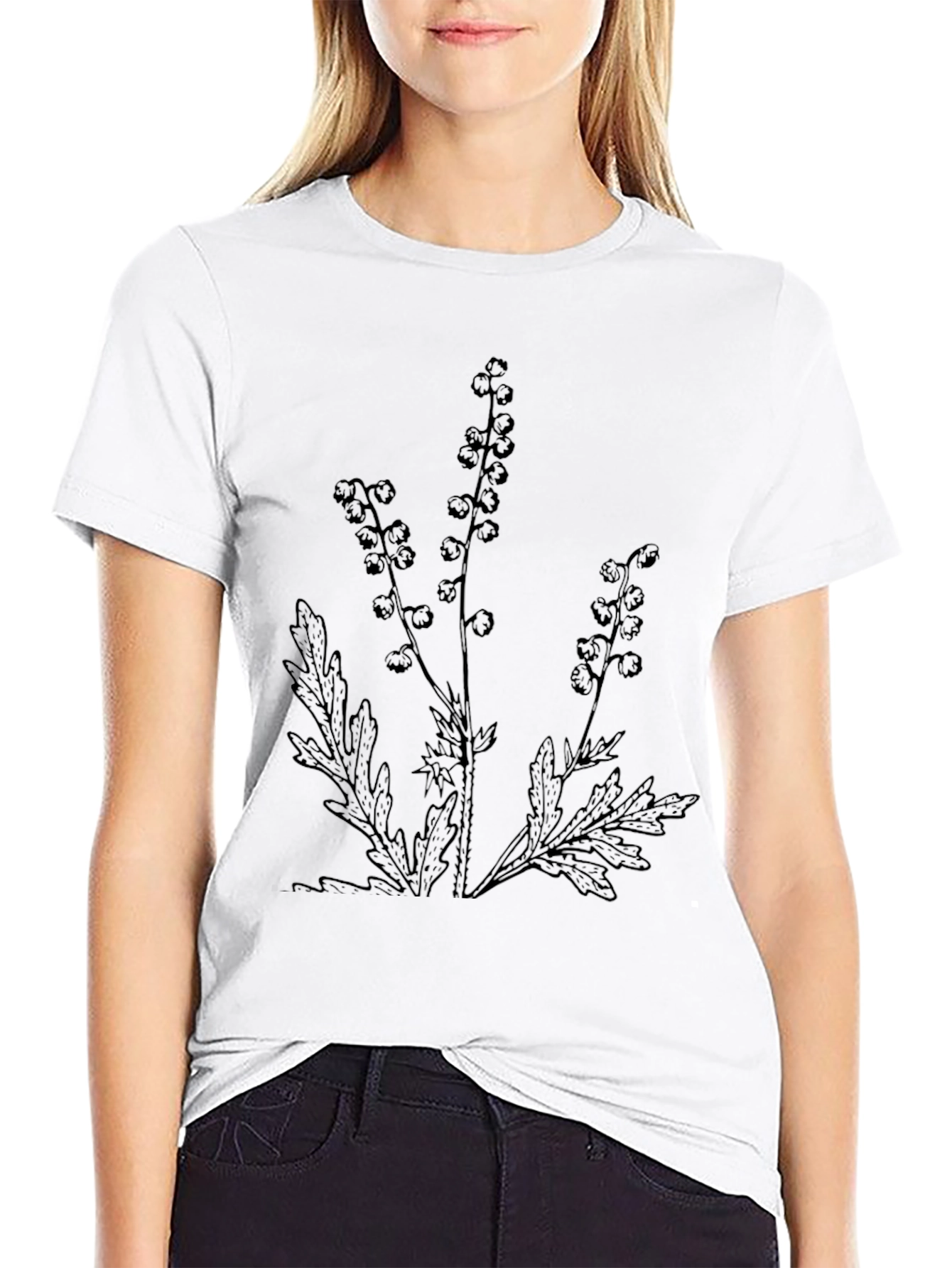 Botanical Print Tee - Black