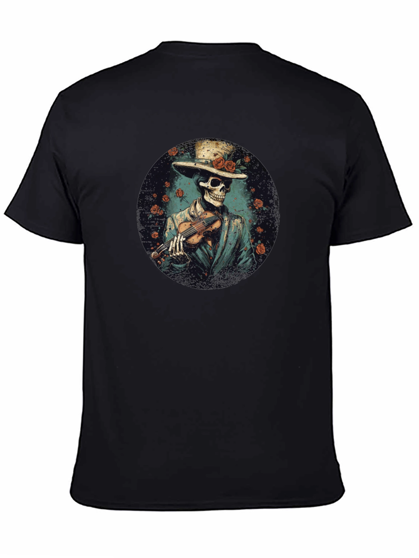 Skeleton Violinist Graphic Tee - Unique Design