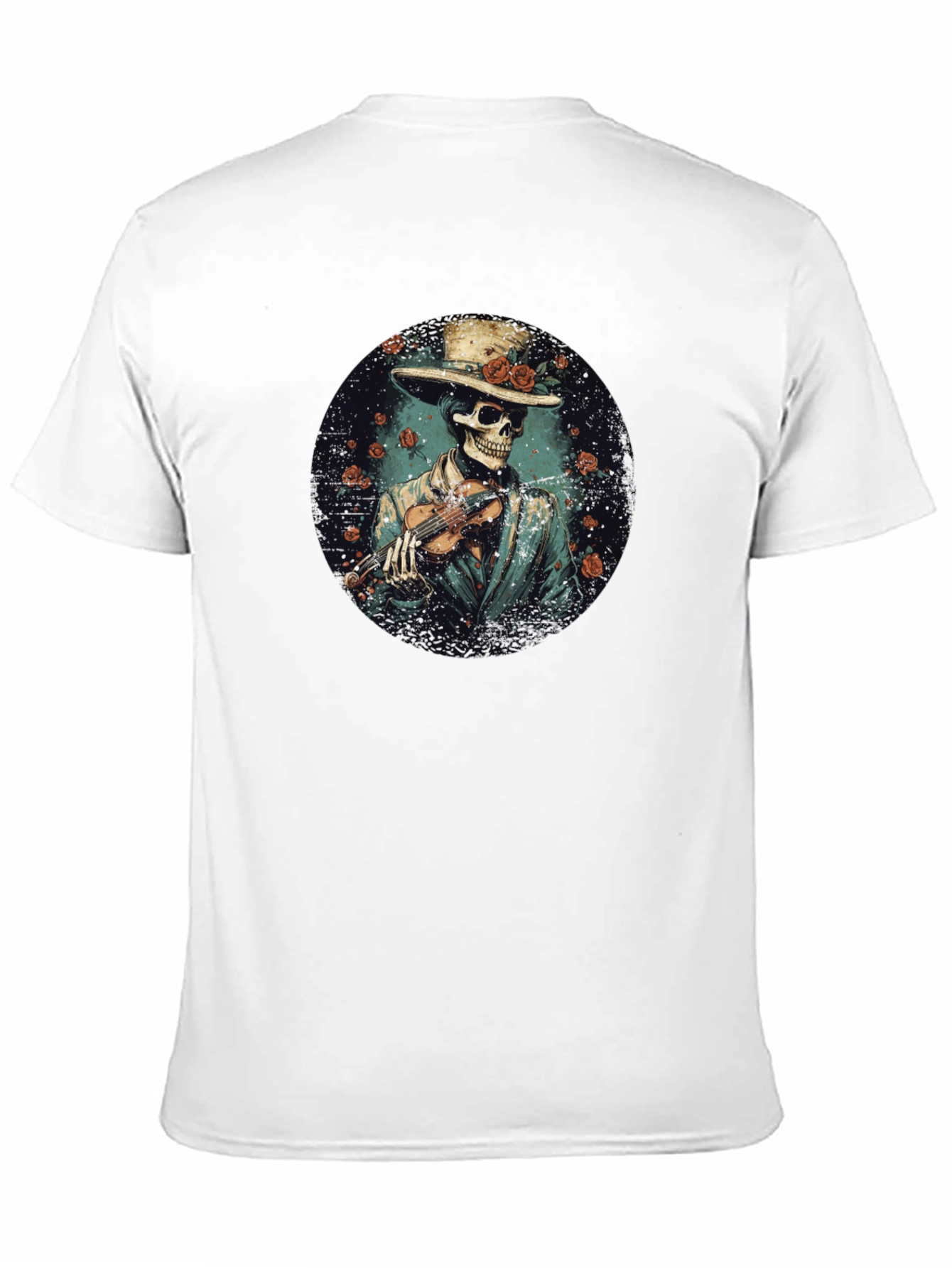 Skeleton Violinist Graphic Tee - Unique Design