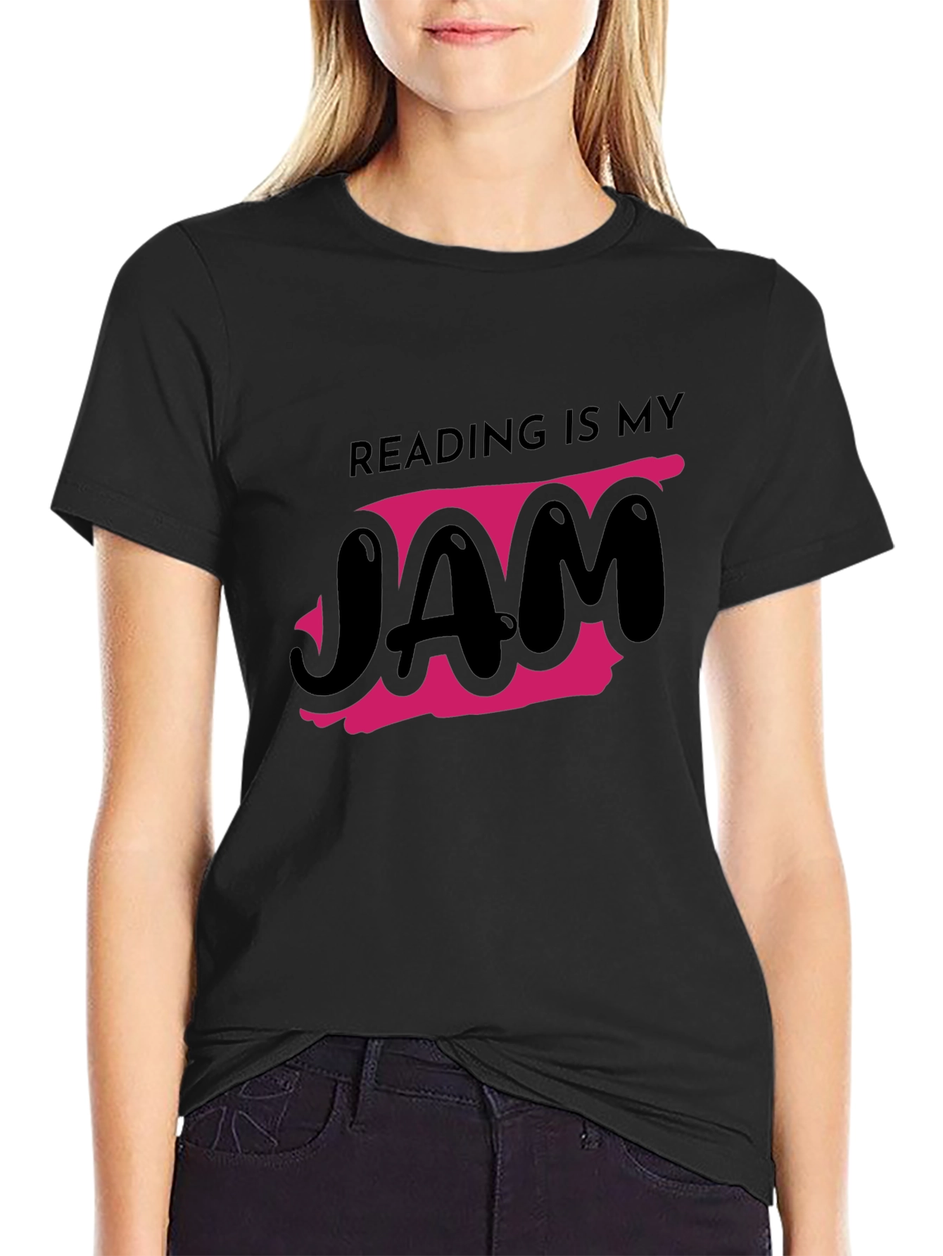 Reading is My Jam Graphic Tee - Black