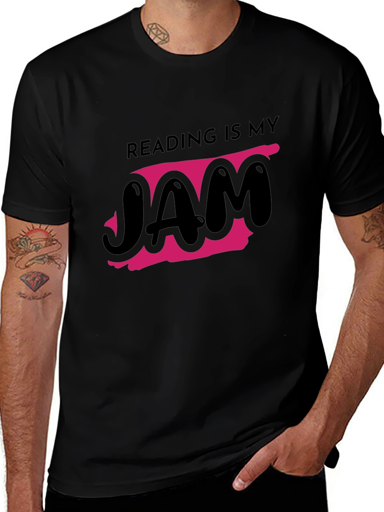 Reading is My Jam Graphic Tee - Black