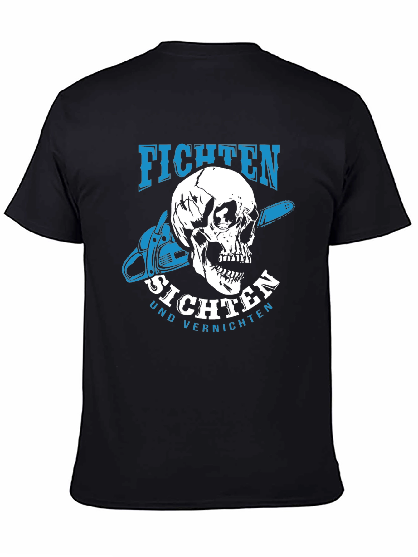Fichten T-Shirt - Skull & Chainsaw Design