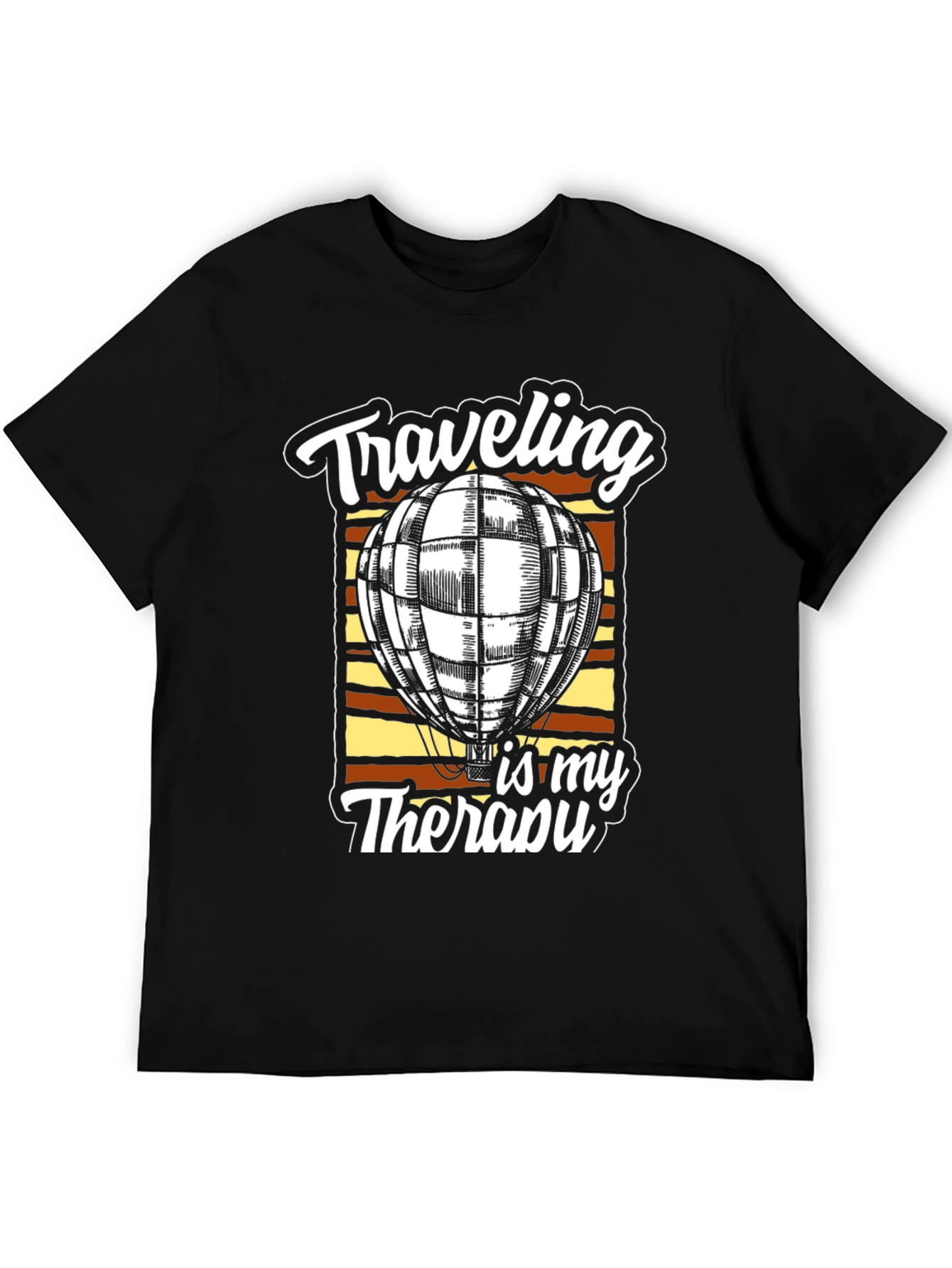 Travel Therapy Graphic Tee - Hot Air Balloon Design