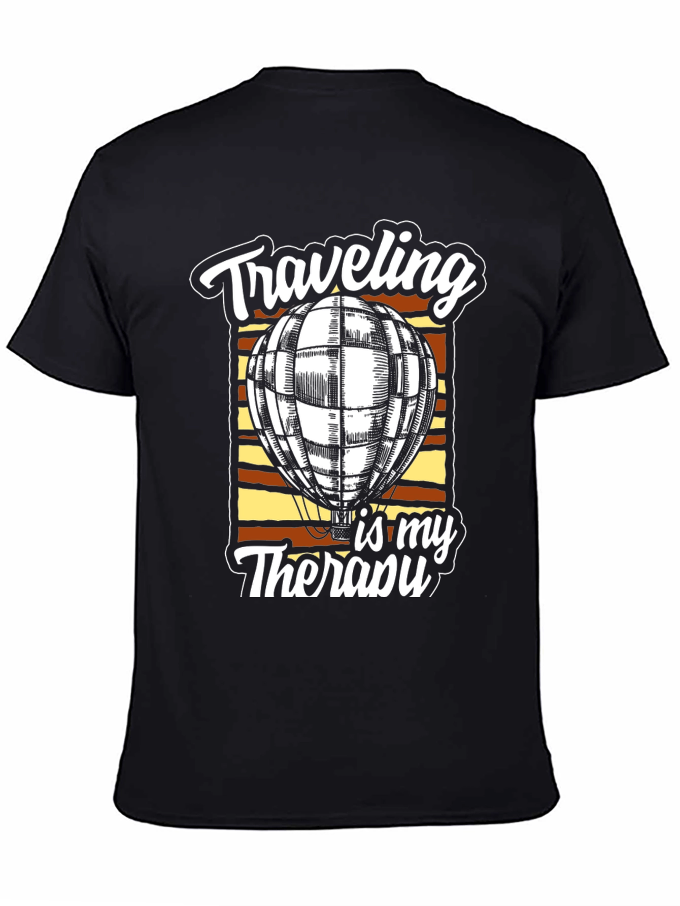 Travel Therapy Graphic Tee - Hot Air Balloon Design