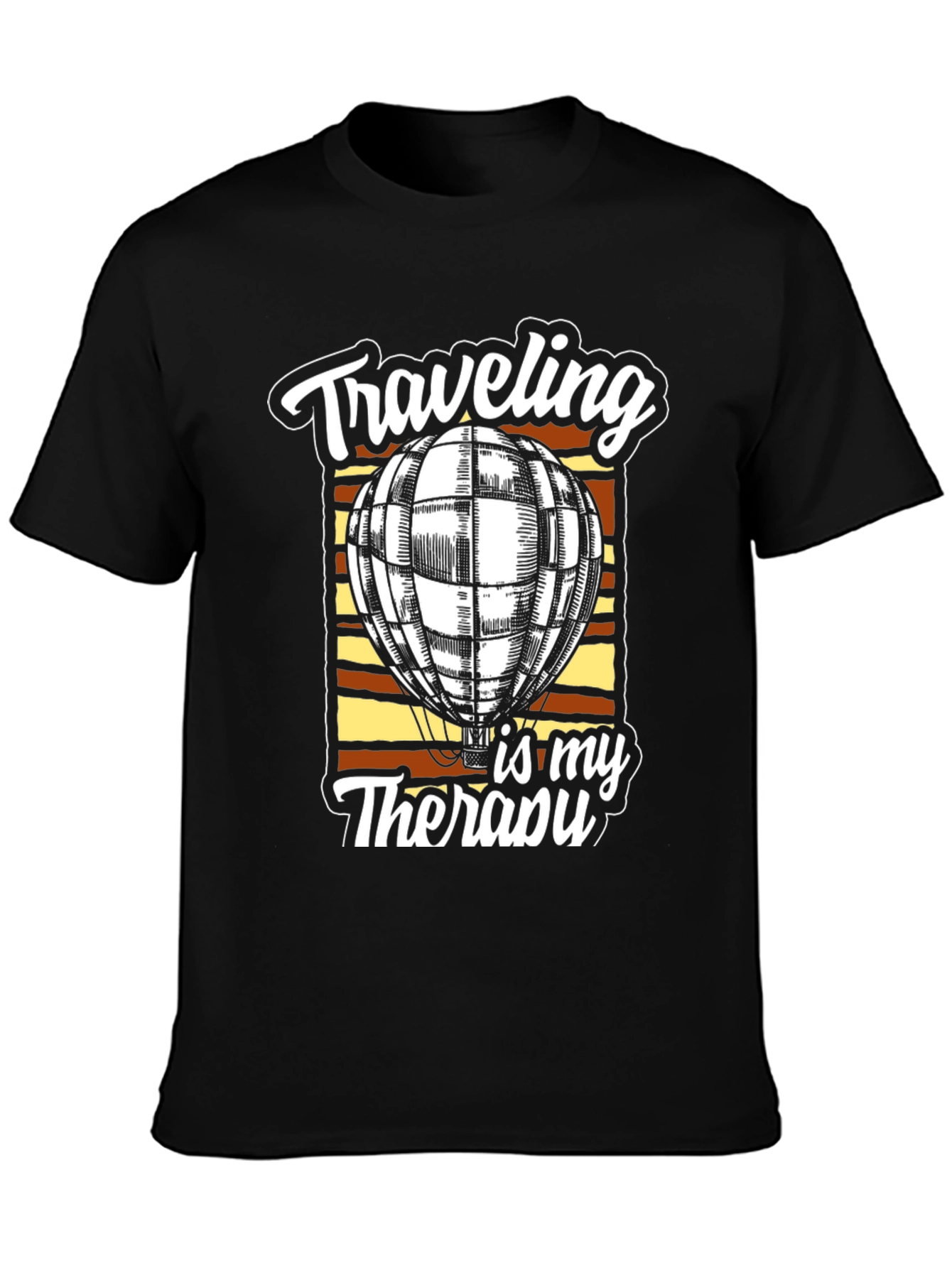 Travel Therapy Graphic Tee - Hot Air Balloon Design