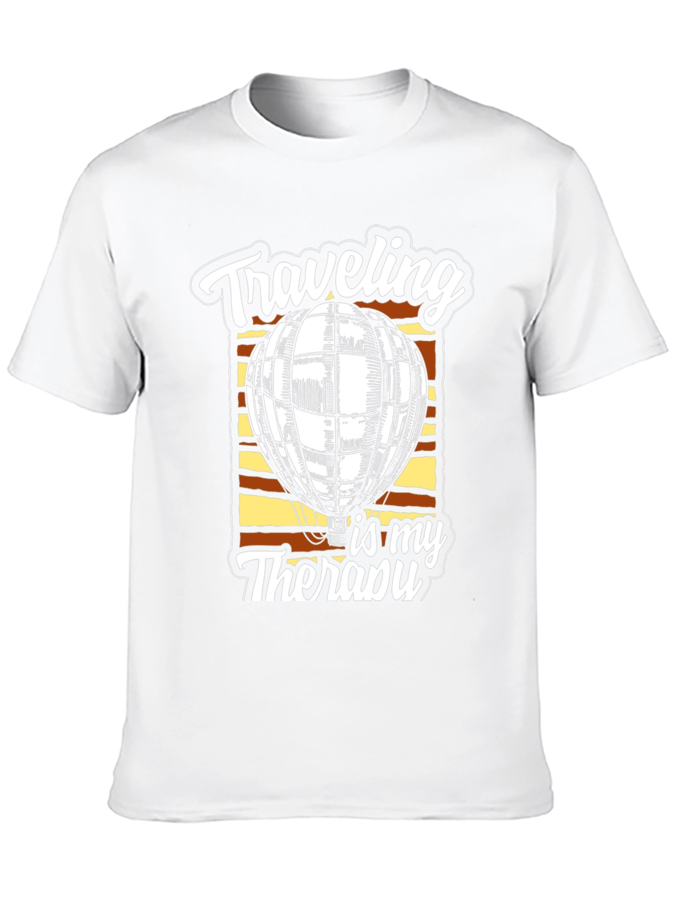 Travel Therapy Graphic Tee - Hot Air Balloon Design
