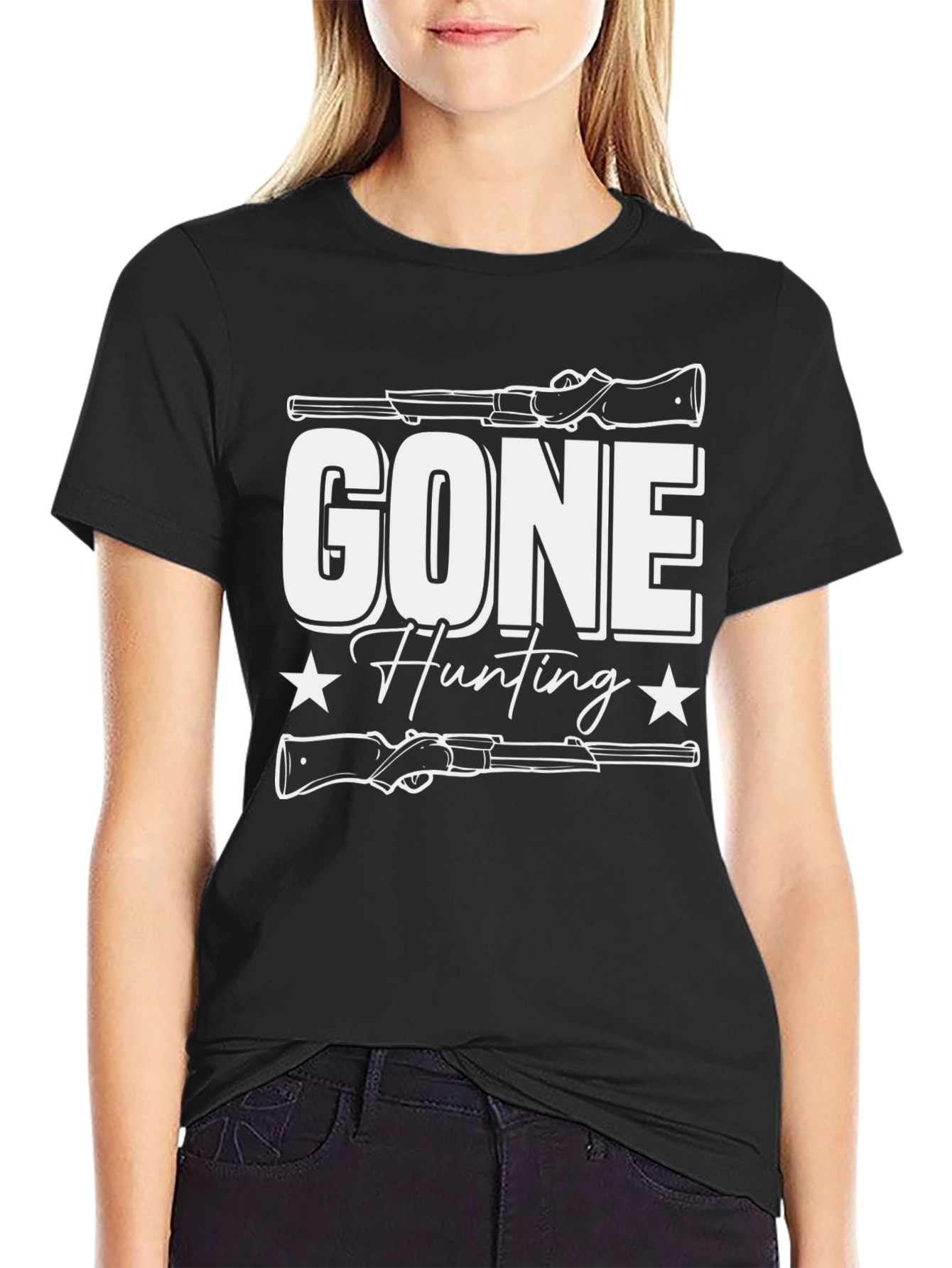 Gone Hunting Graphic Tee - Mens Black T-Shirt