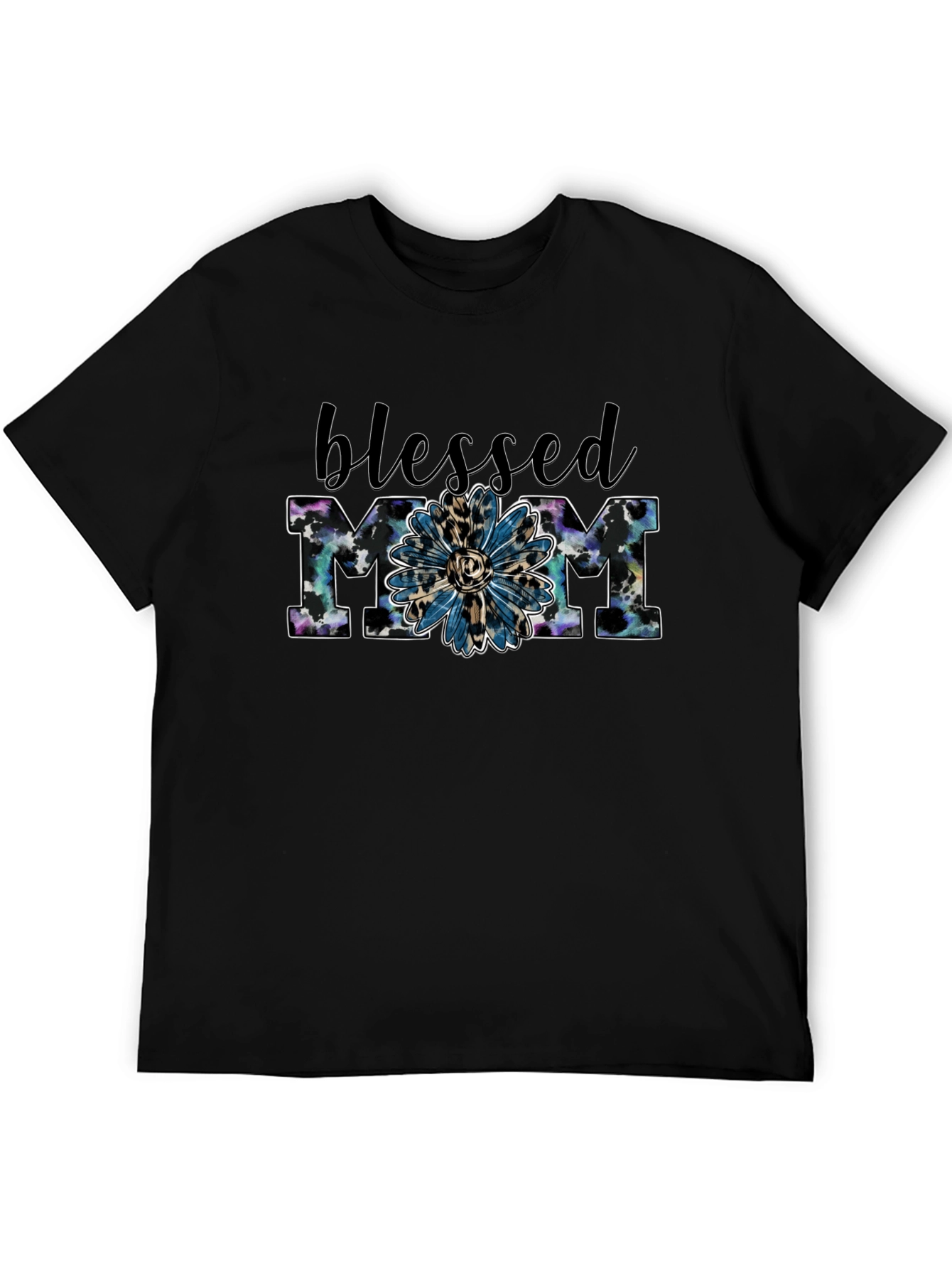 Blessed Mom Graphic Tee - Black