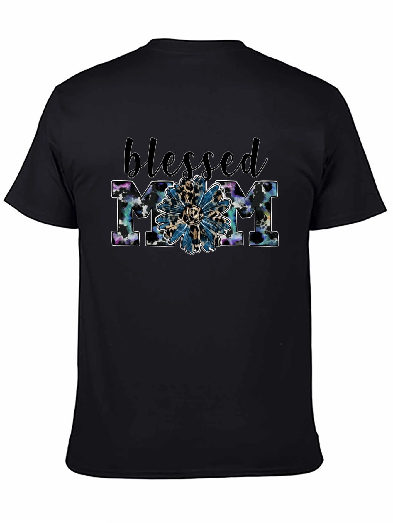 Blessed Mom Graphic Tee - Black