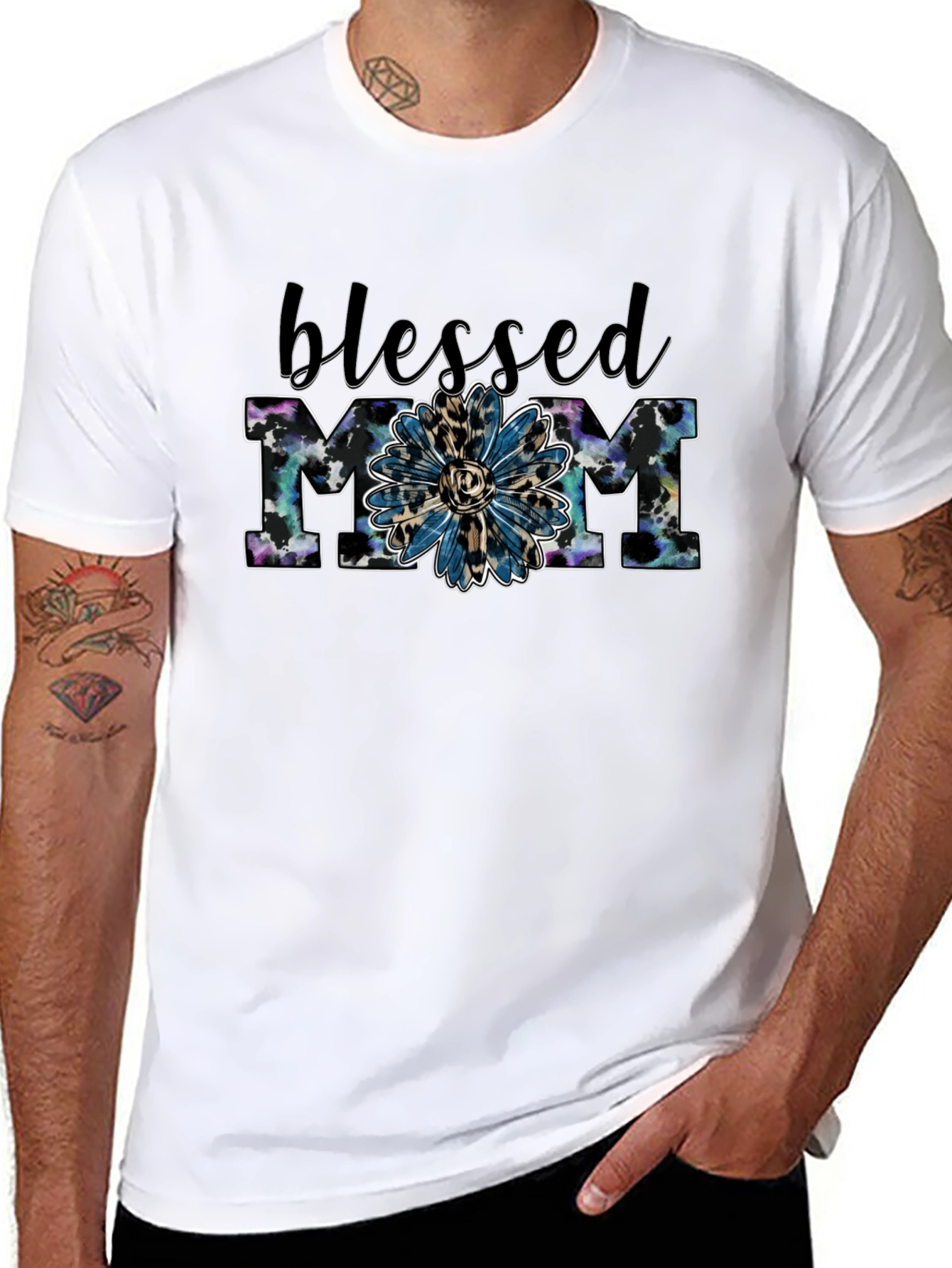 Blessed Mom Graphic Tee - Black