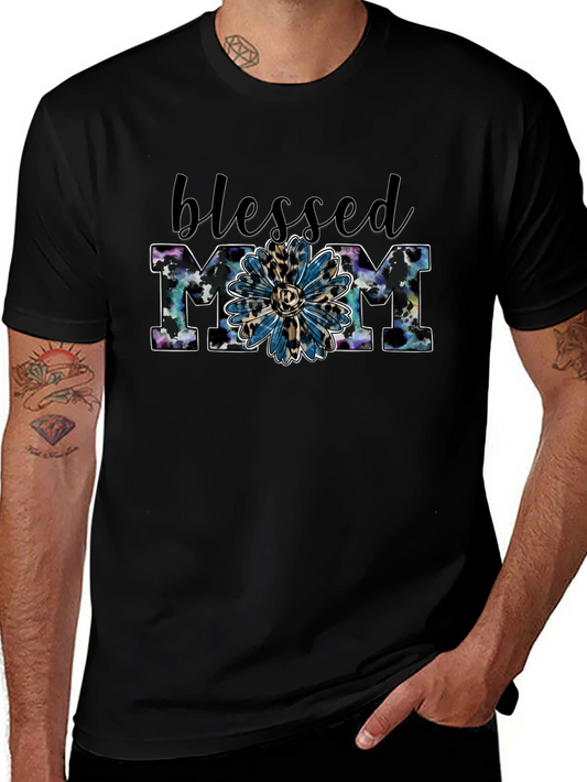 Blessed Mom Graphic Tee - Black