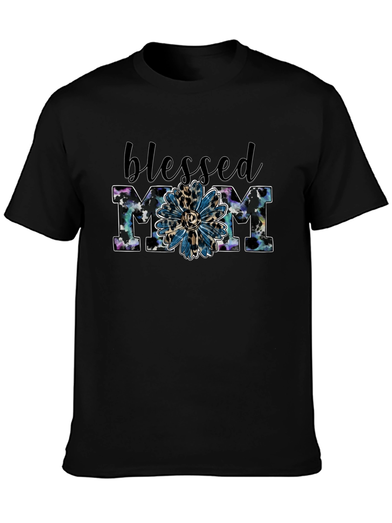 Blessed Mom Graphic Tee - Black