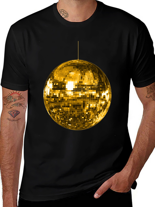 Golden Disco Ball Graphic Tee - Party Ready!