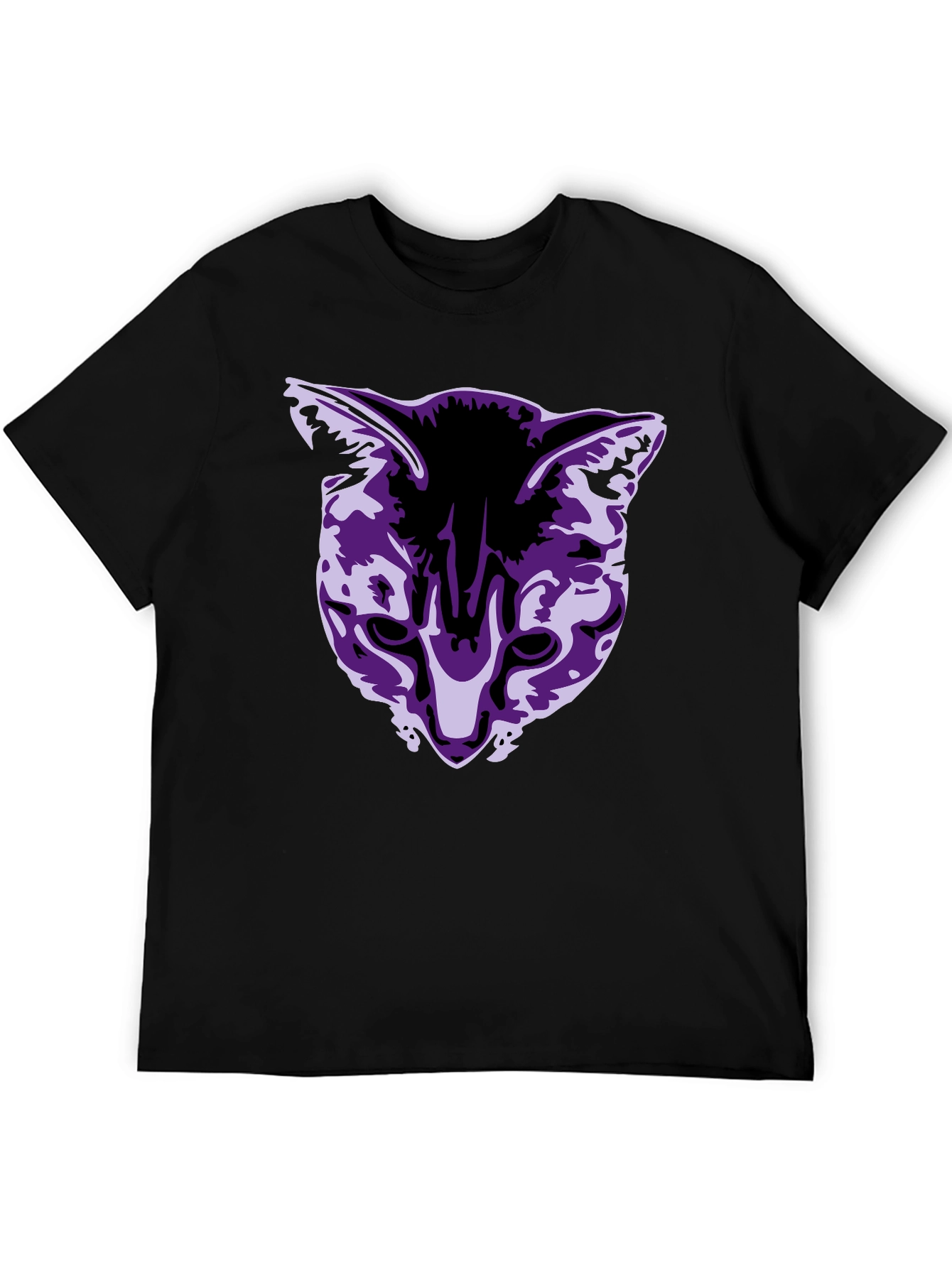 Cool Cat Graphic Tee - Black Cotton Blend