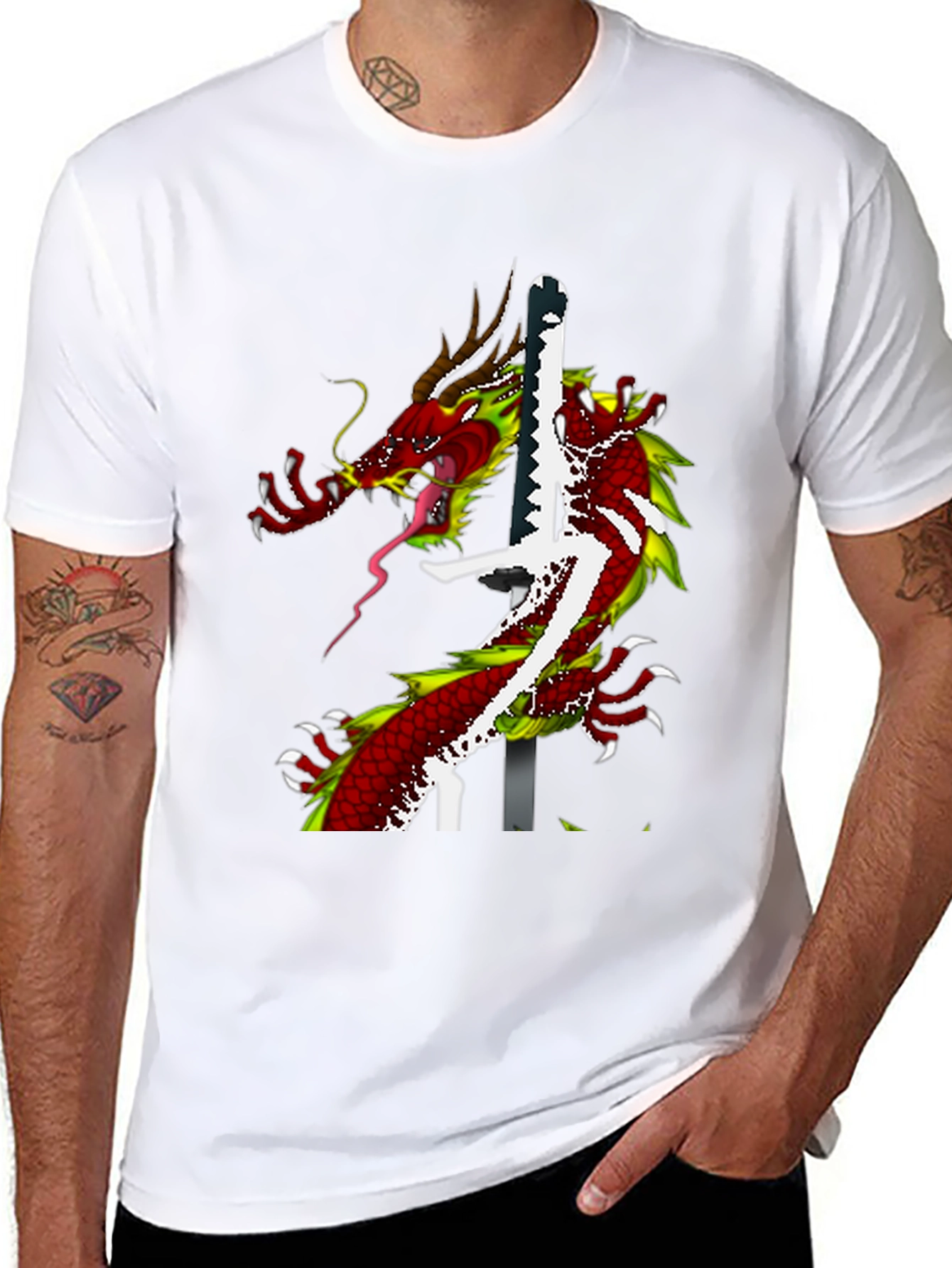 Dragon Katana Graphic T-Shirt