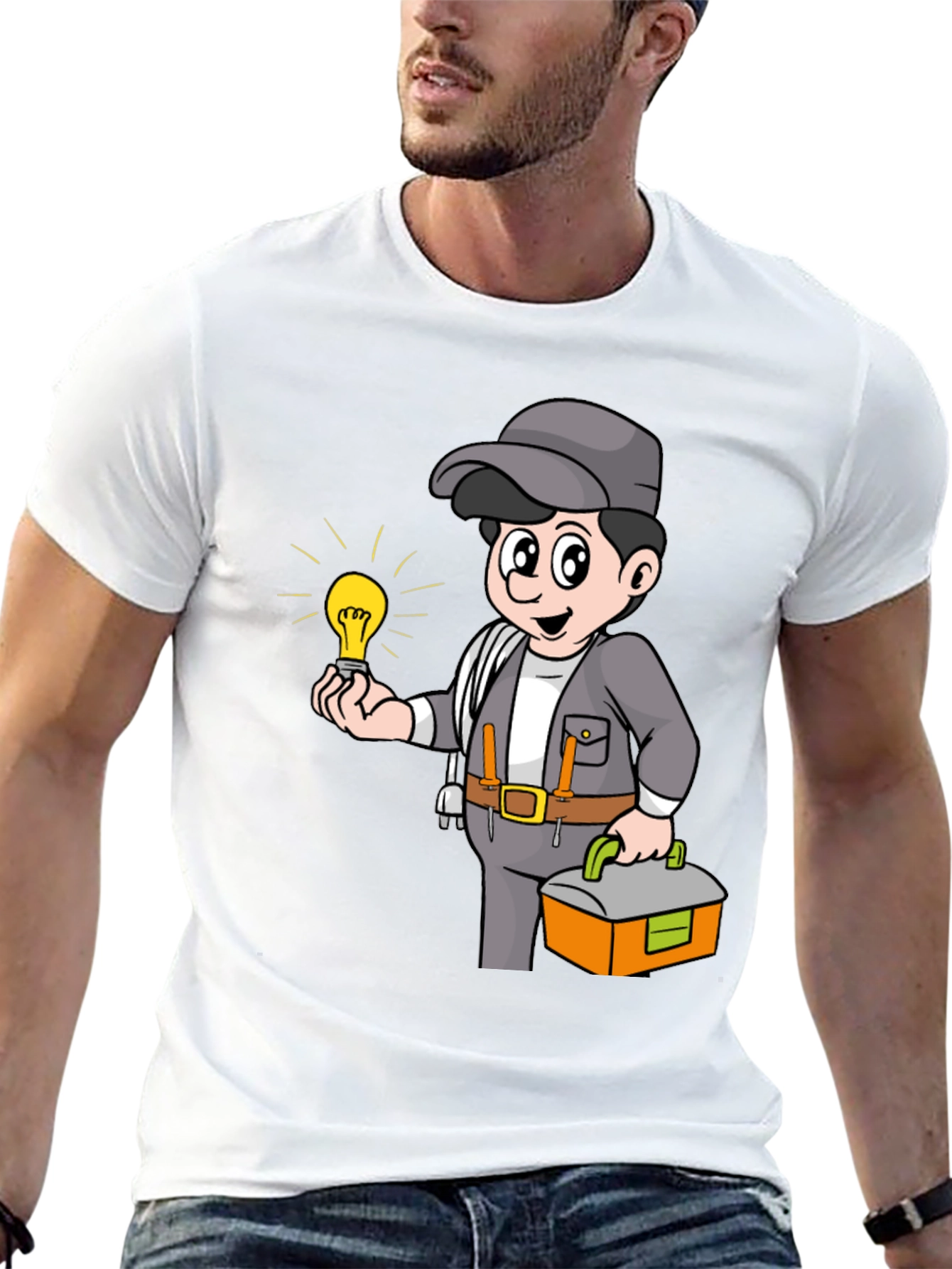 Electrician Cartoon Graphic Tee