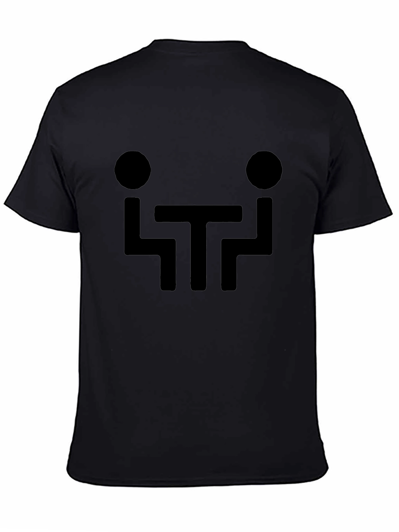 Abstract People Meeting Black T-Shirt