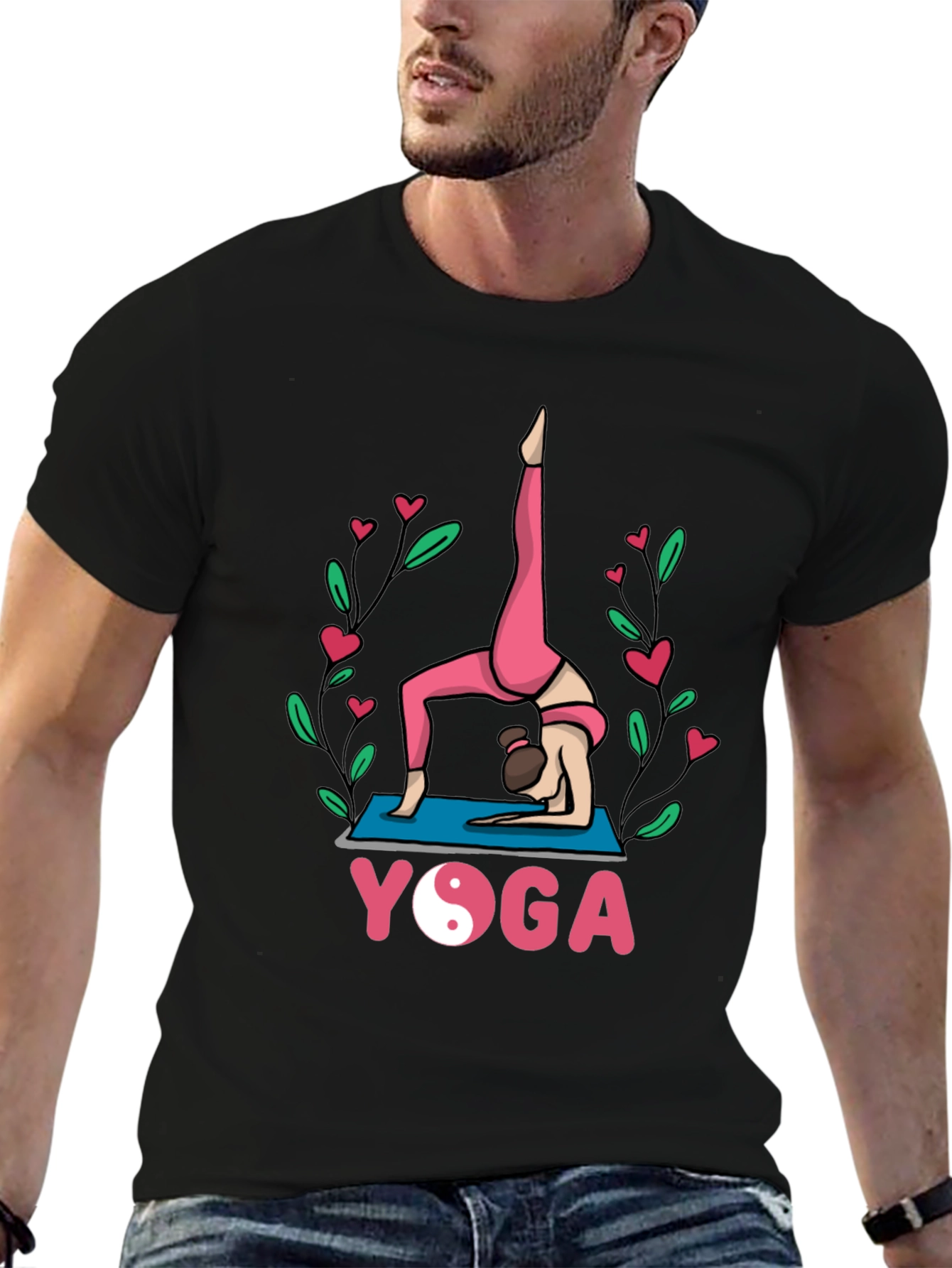 Yoga Pose Graphic Tee - Meditative Style
