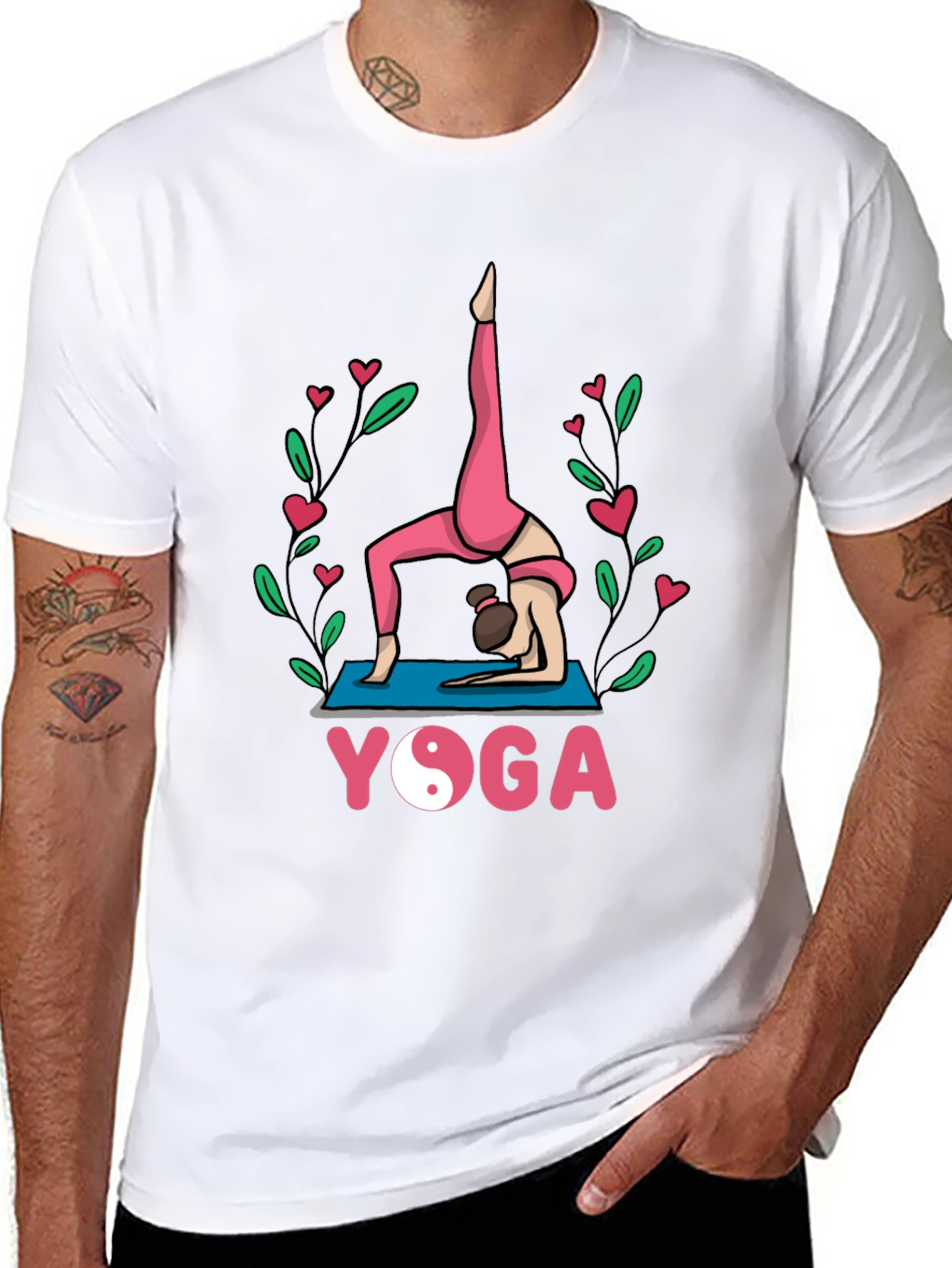Yoga Pose Graphic Tee - Meditative Style