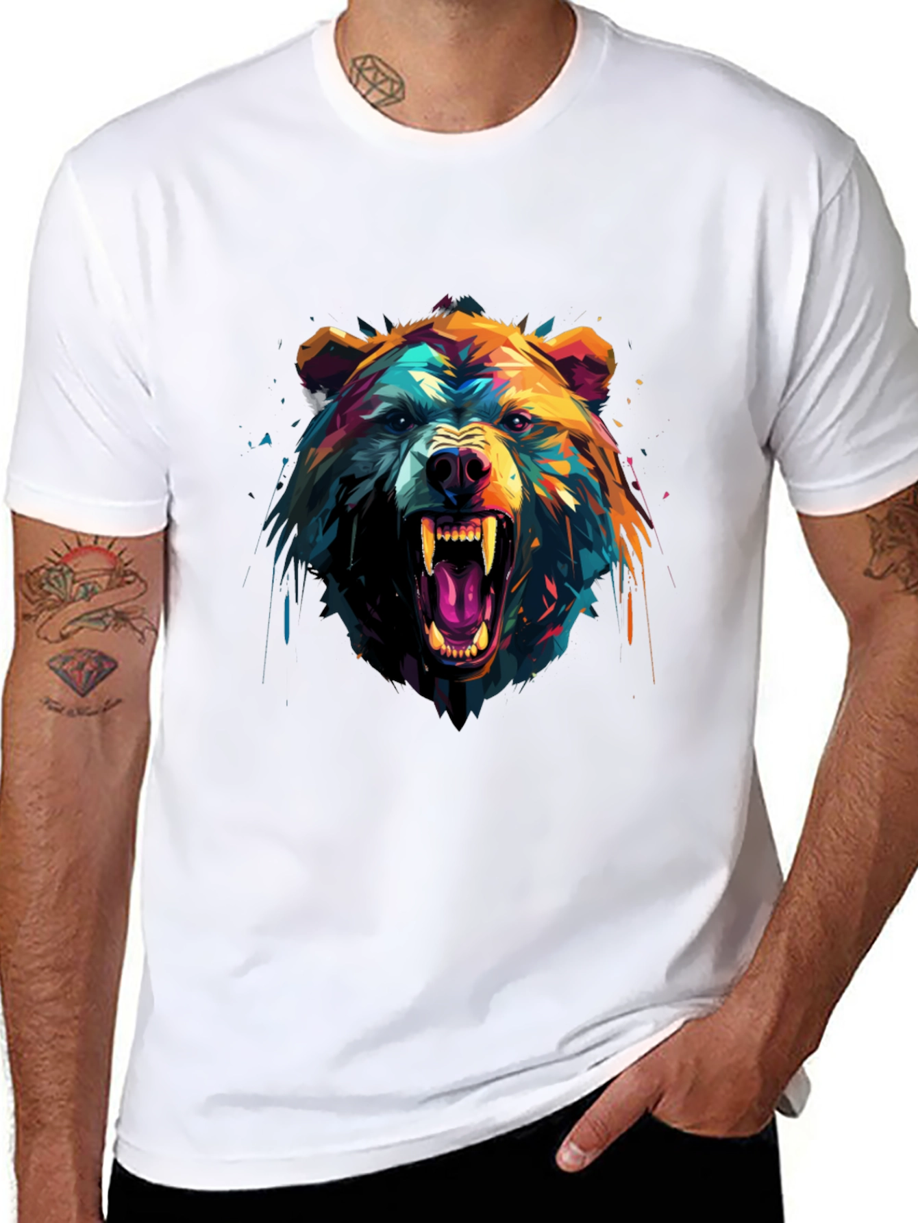 Bold Bear Graphic Black T-Shirt