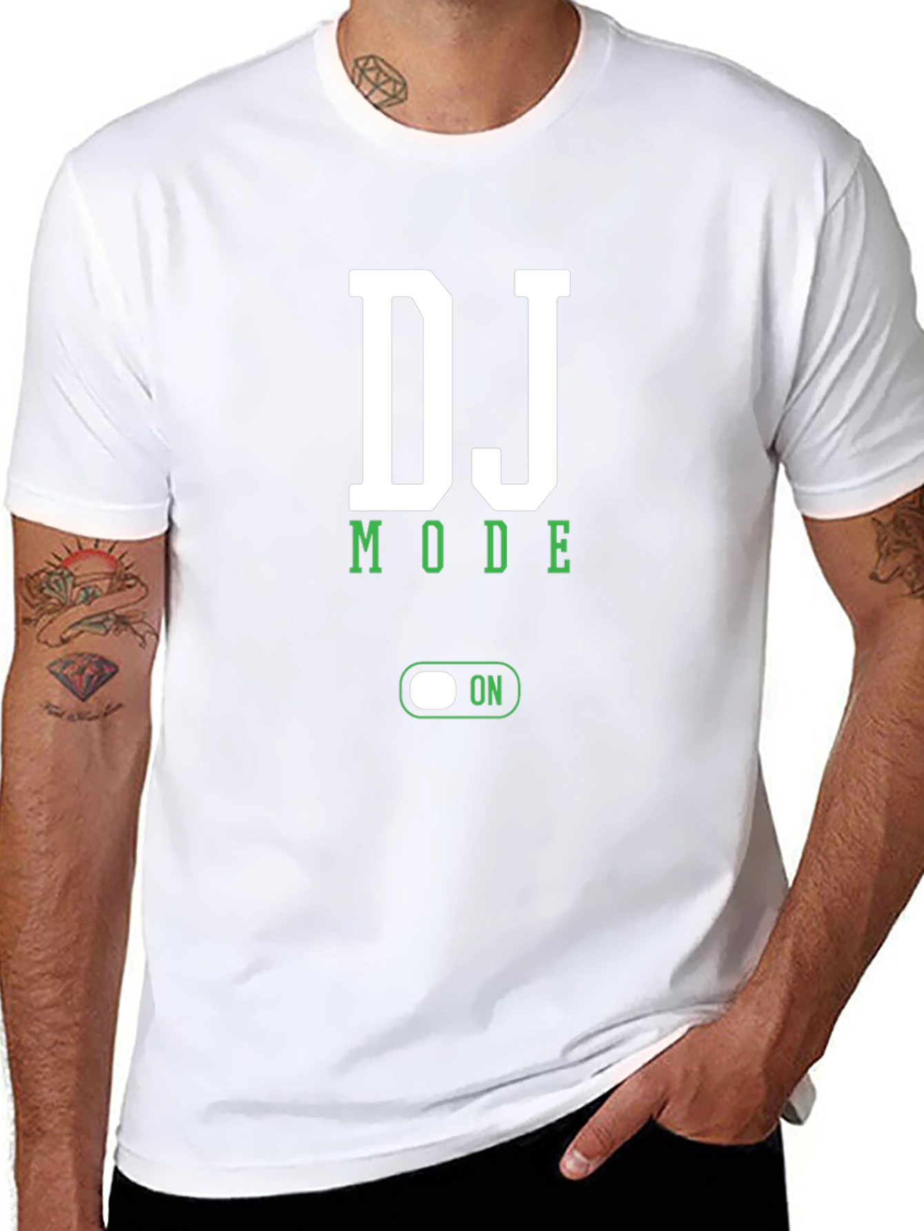 DJ Mode On T-Shirt - Black Cotton Blend Tee