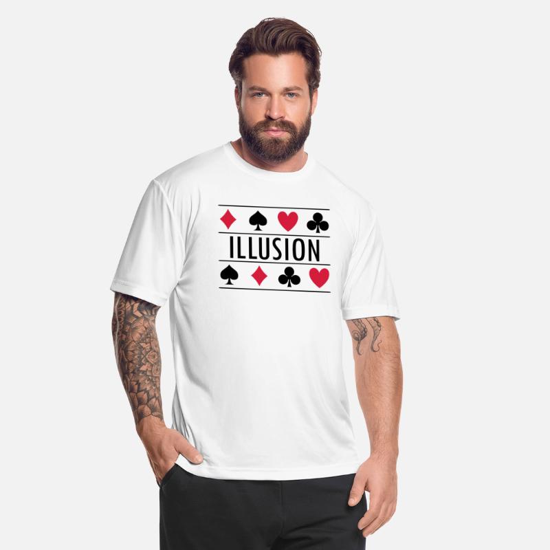 Illusion with card symbols spell magic poker