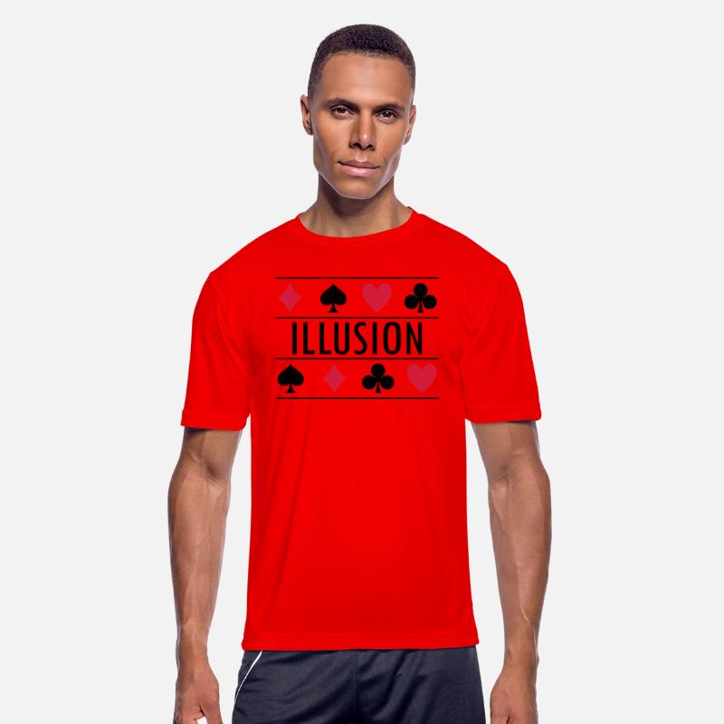 Illusion with card symbols spell magic poker