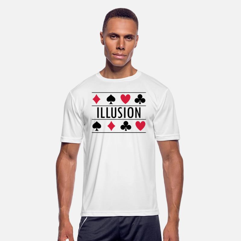 Illusion with card symbols spell magic poker