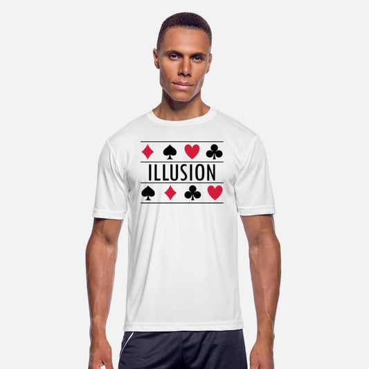 Illusion with card symbols spell magic poker