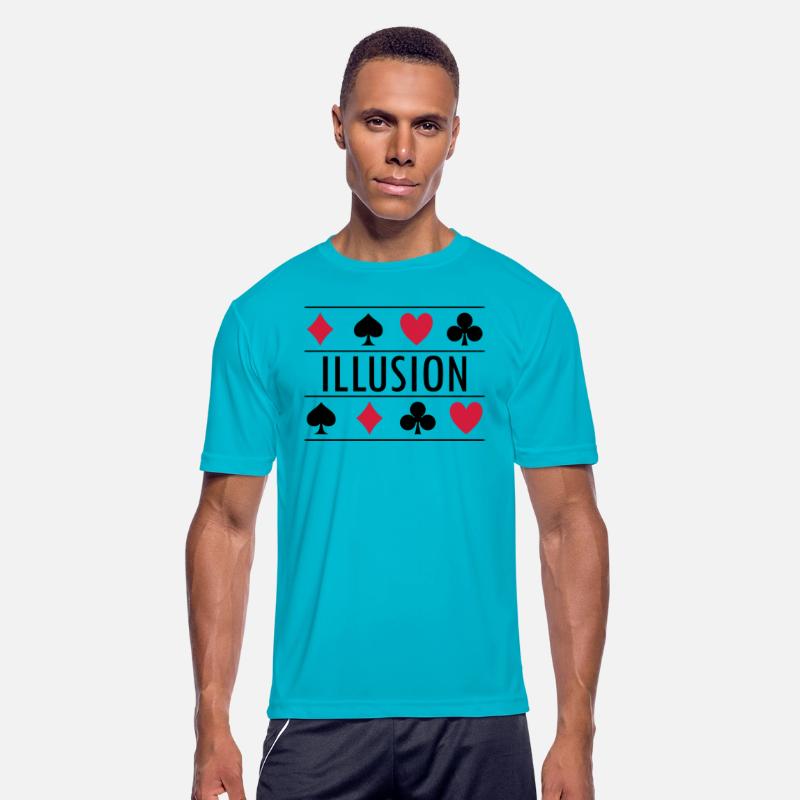 Illusion with card symbols spell magic poker