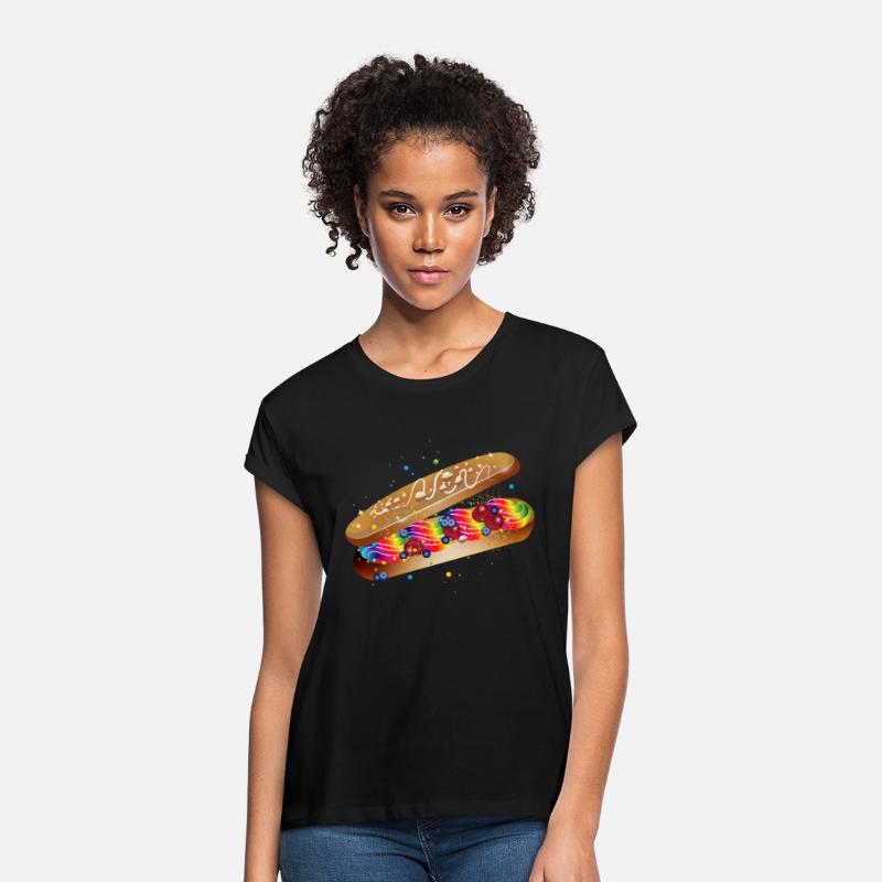 Illustration of a filled colorful eclair