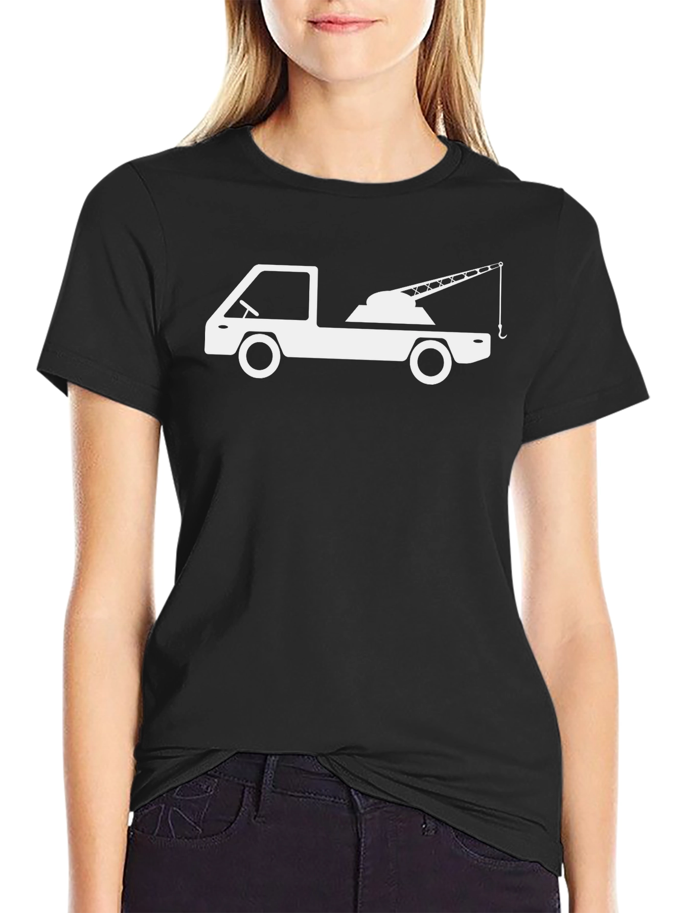 Tow Truck Graphic T-Shirt - Black