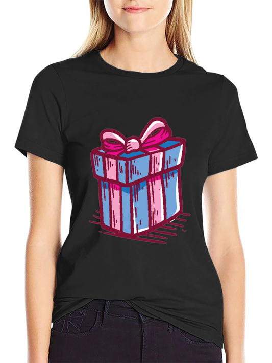 Gift Wrapped Graphic Tee - Birthday Present Shirt