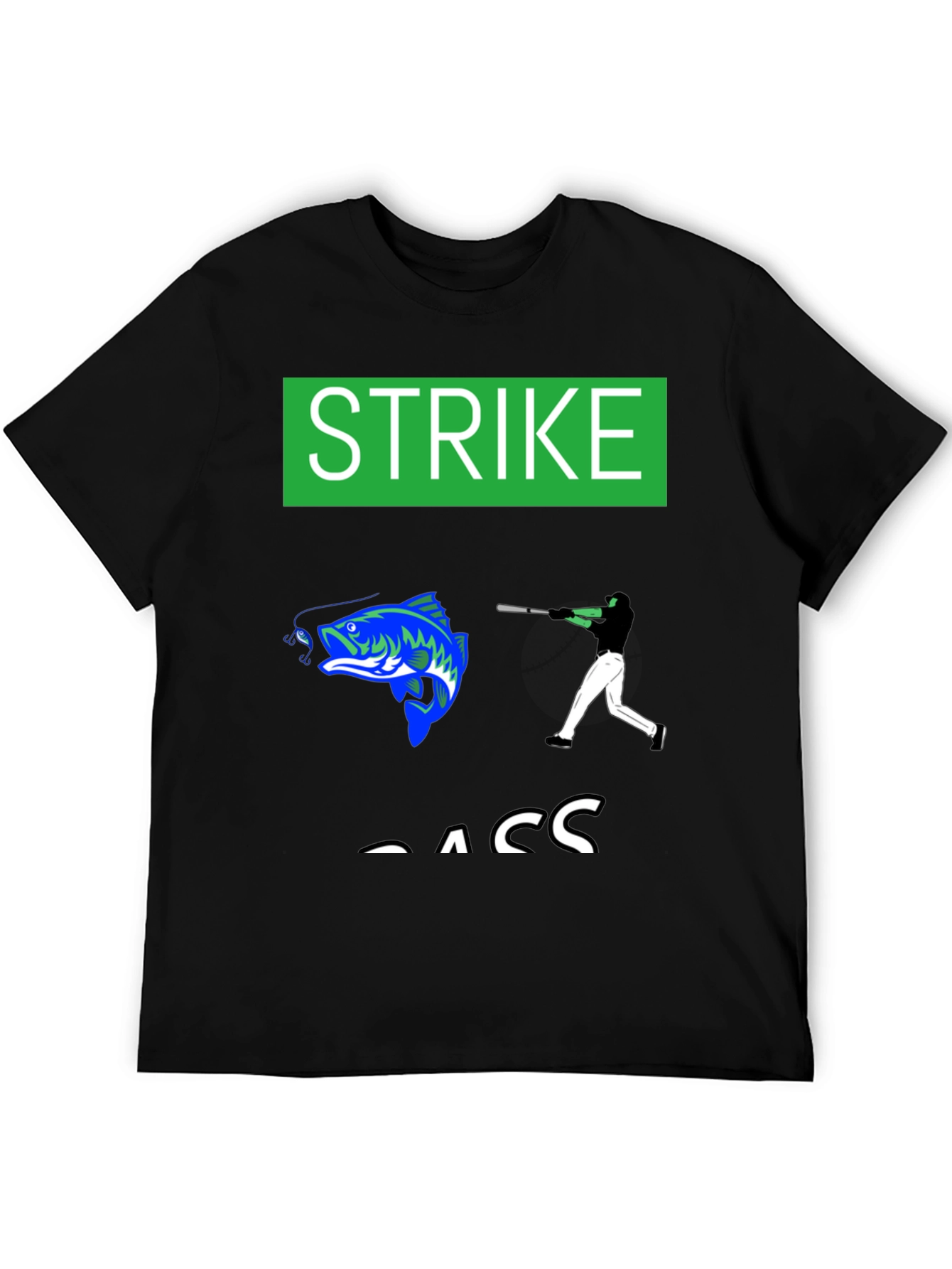 Strike Bass Black Graphic T-Shirt