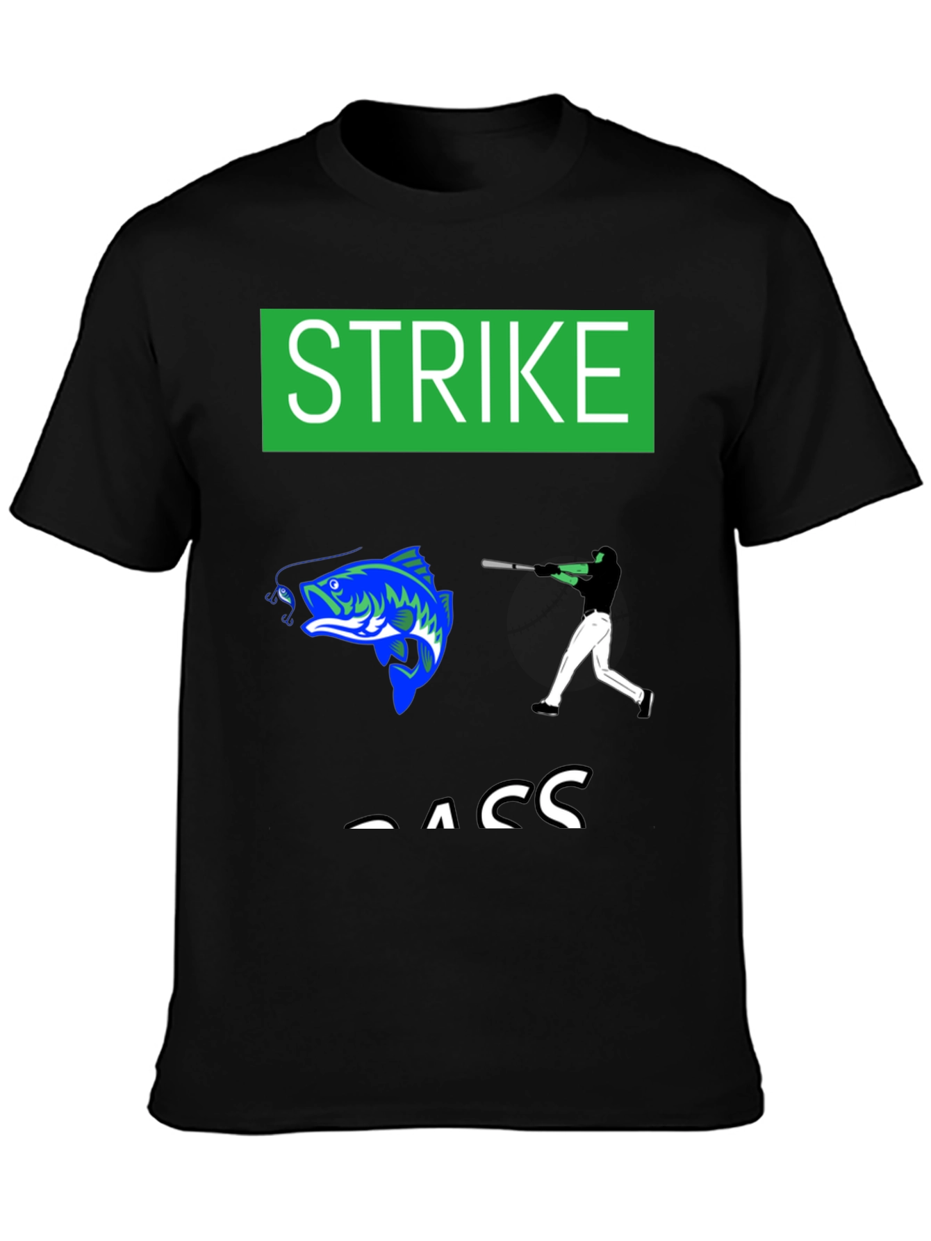 Strike Bass Black Graphic T-Shirt