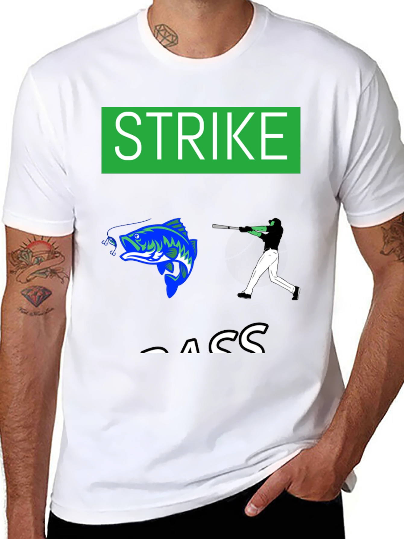 Strike Bass Black Graphic T-Shirt