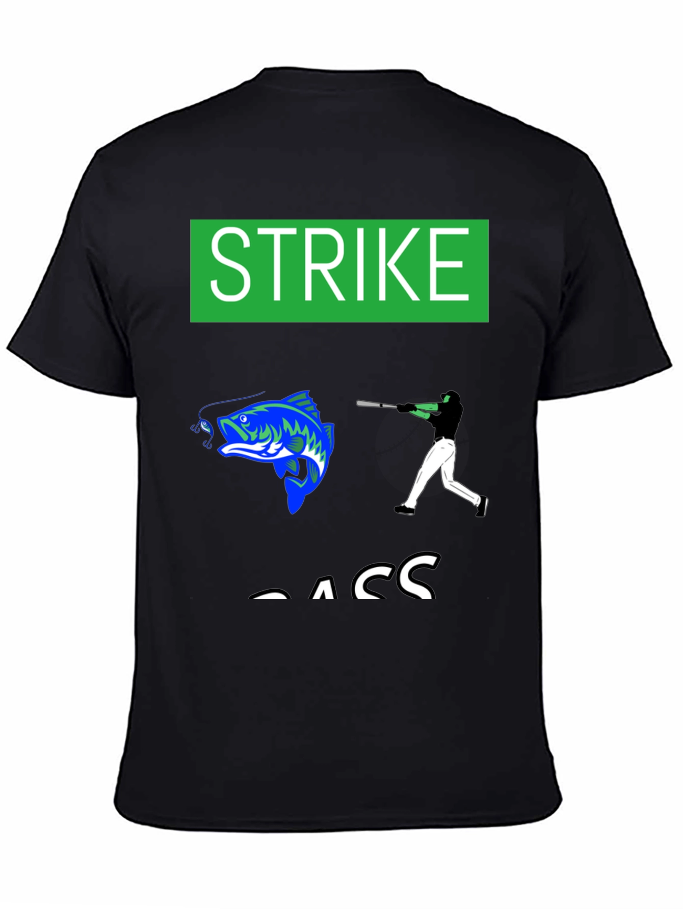 Strike Bass Black Graphic T-Shirt
