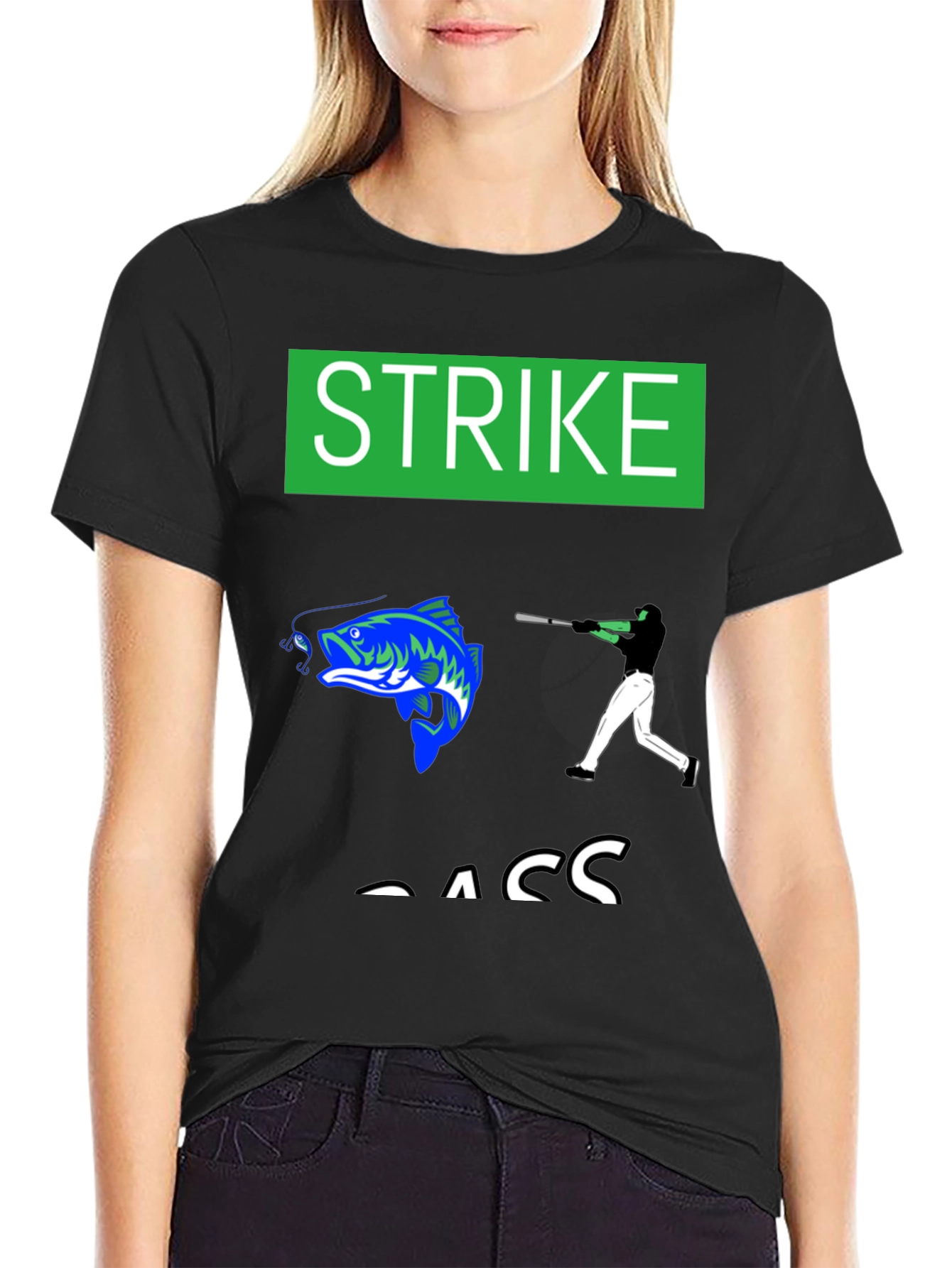 Strike Bass Black Graphic T-Shirt