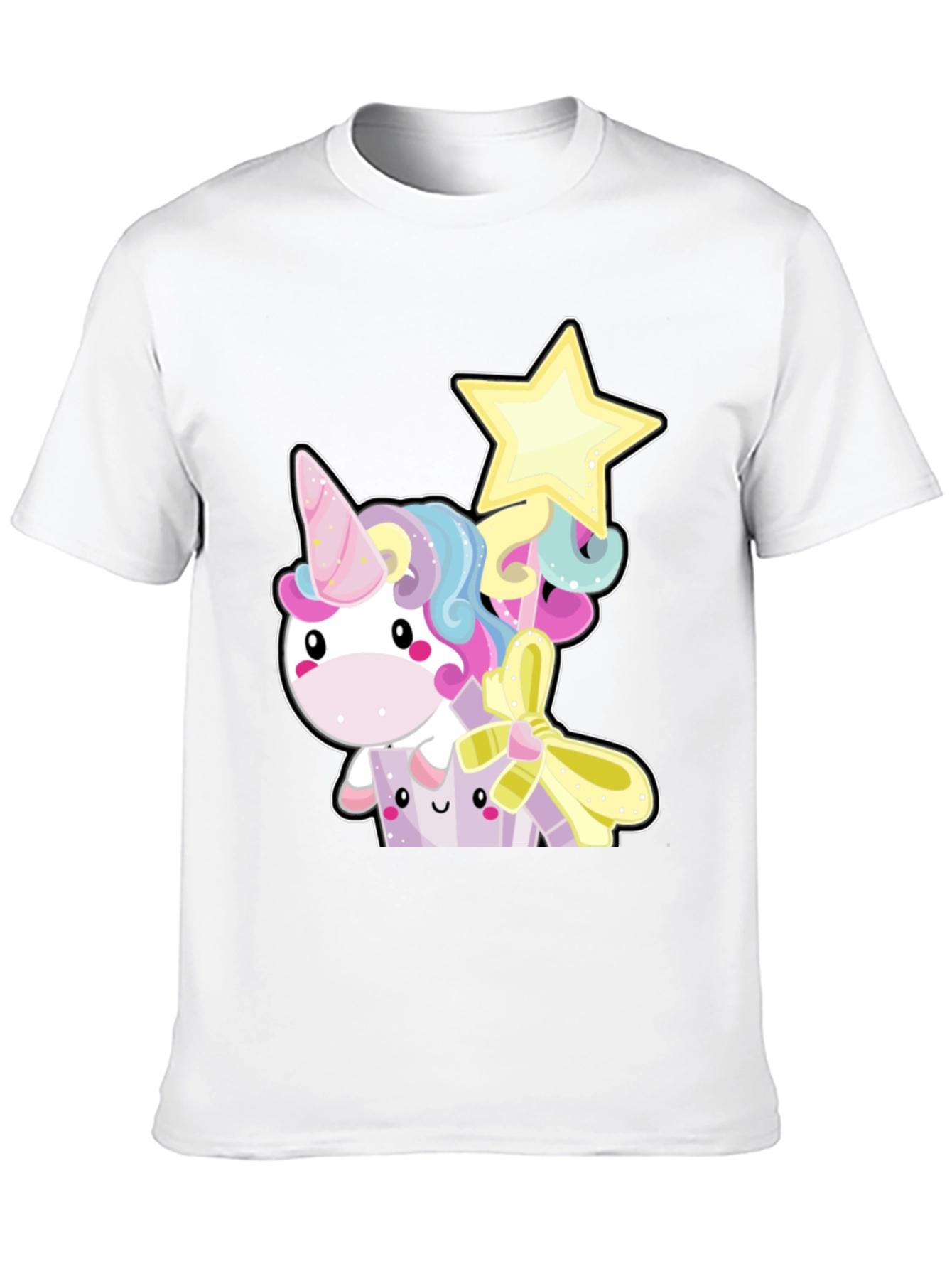Cute Unicorn Graphic Tee - Black