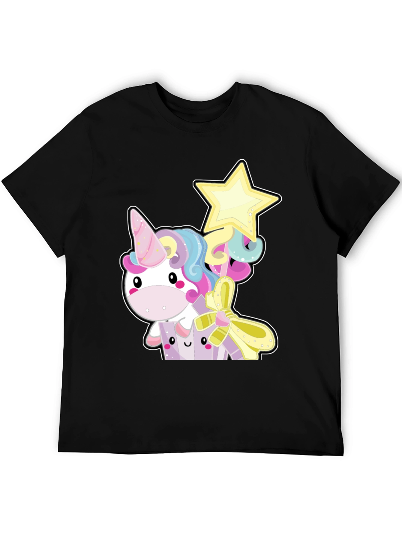Cute Unicorn Graphic Tee - Black