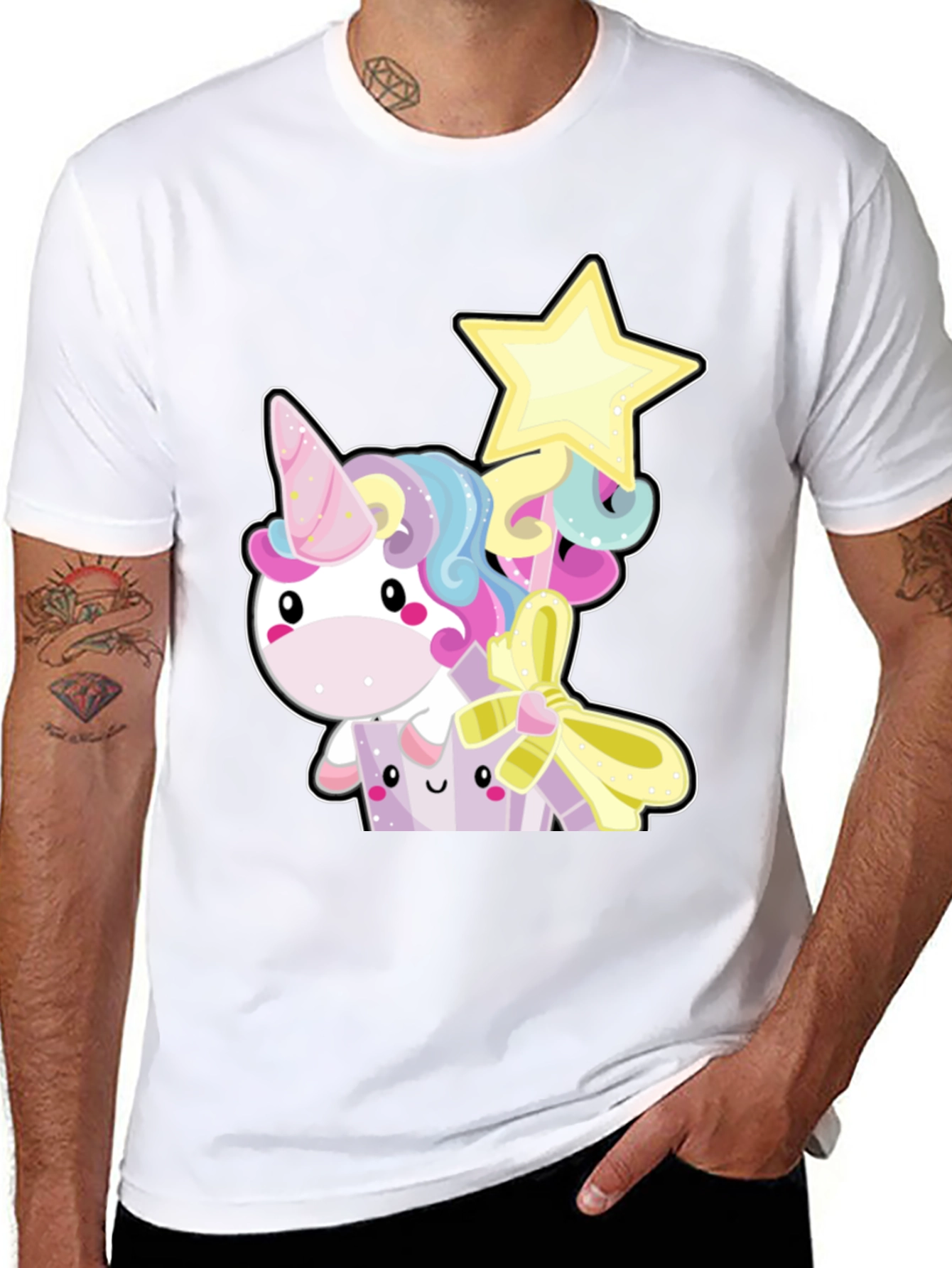 Cute Unicorn Graphic Tee - Black