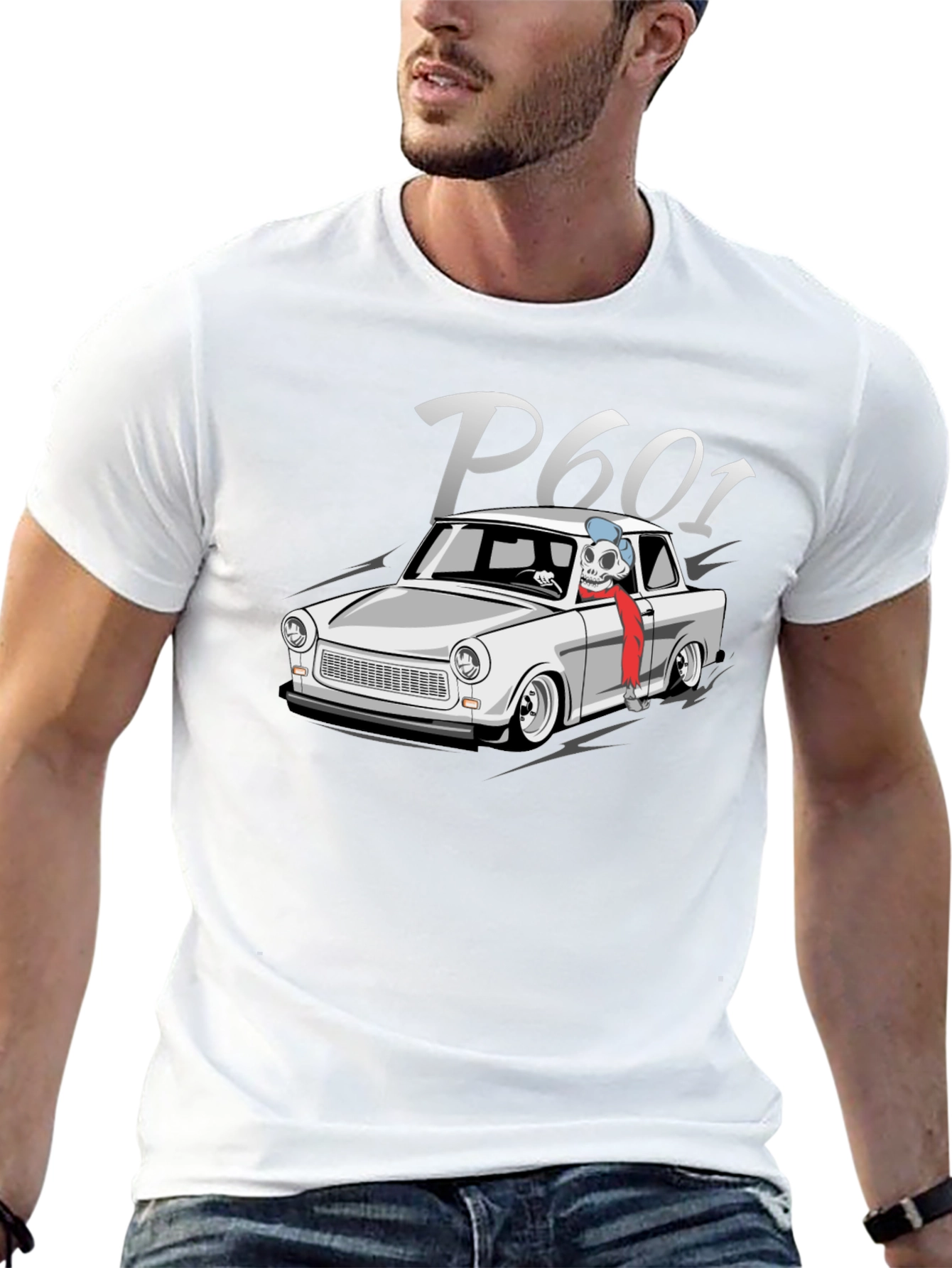 Trabant P601 Skeleton Driver Black T-Shirt