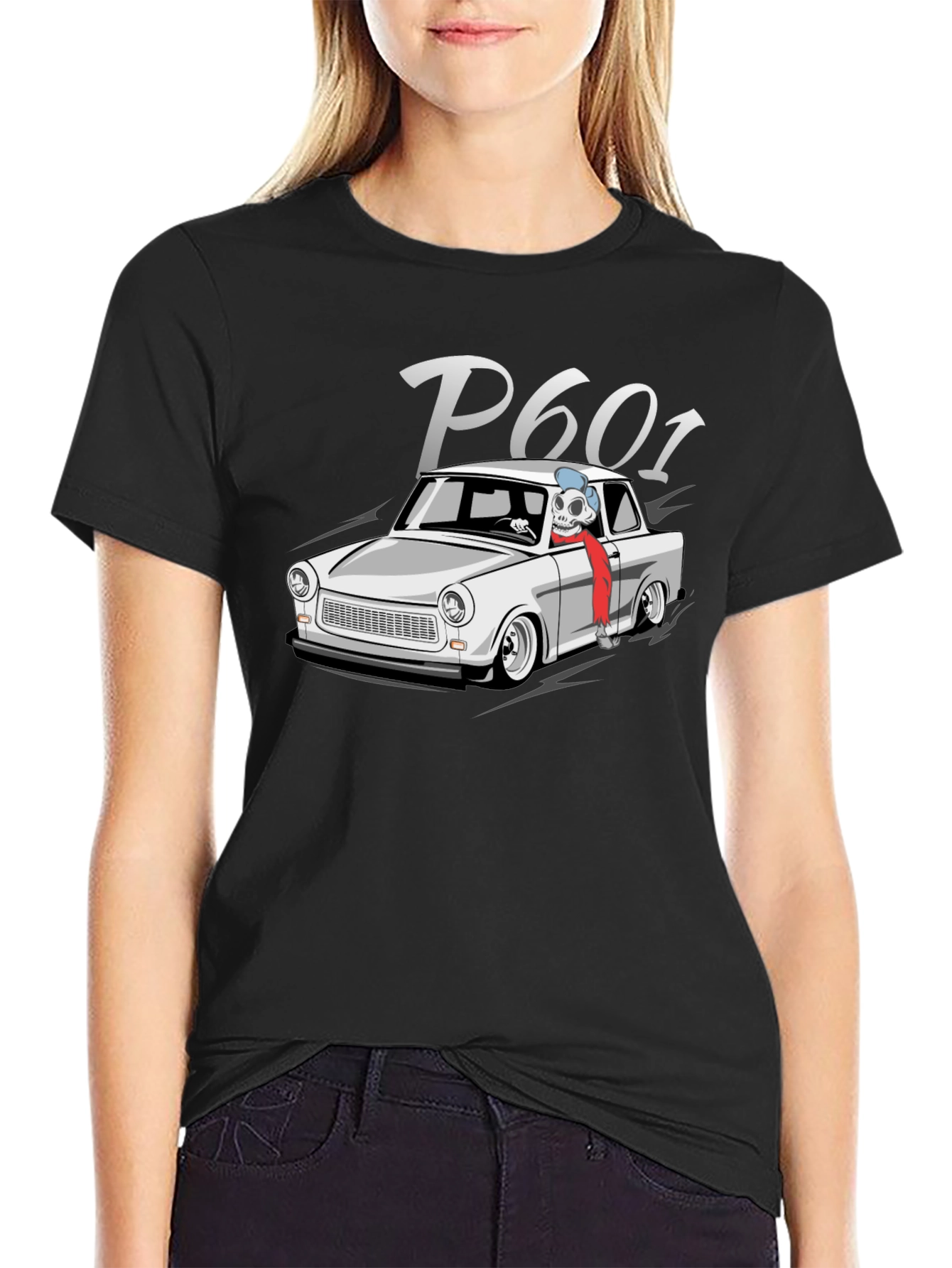 Trabant P601 Skeleton Driver Black T-Shirt