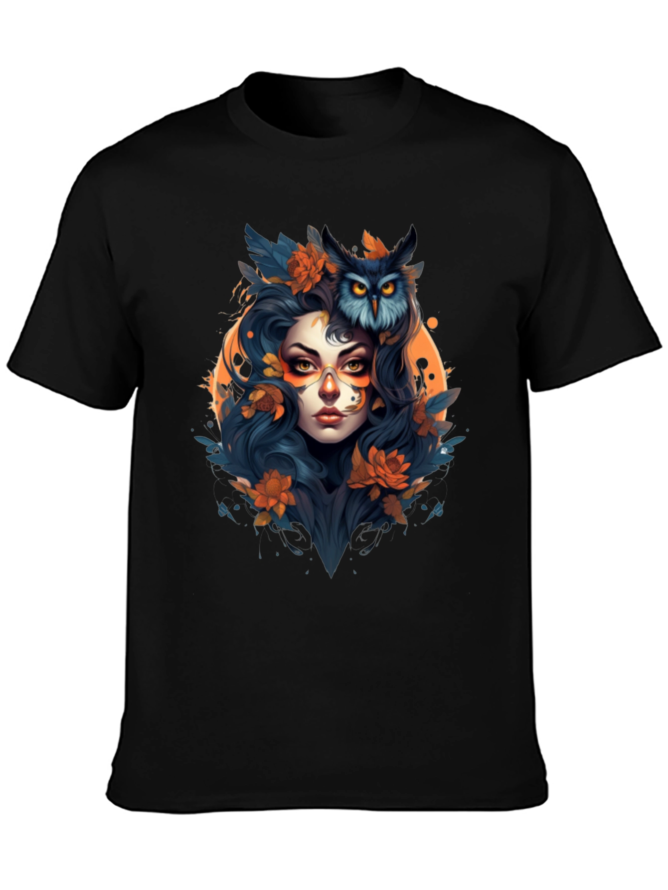 Owl Witch Graphic Tee - Unique Art T-Shirt