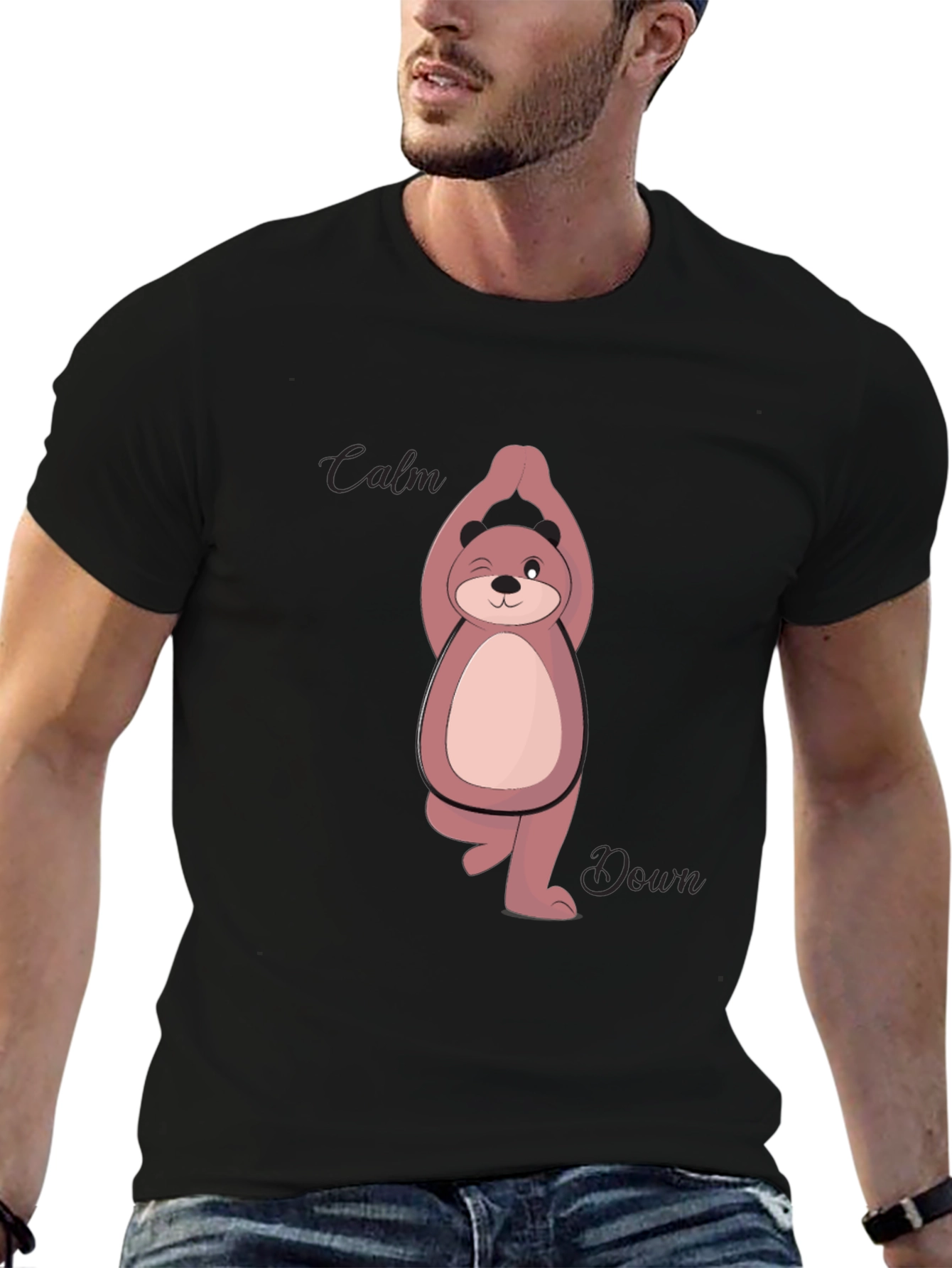 Yoga Bear Graphic T-Shirt - Relaxed Fit