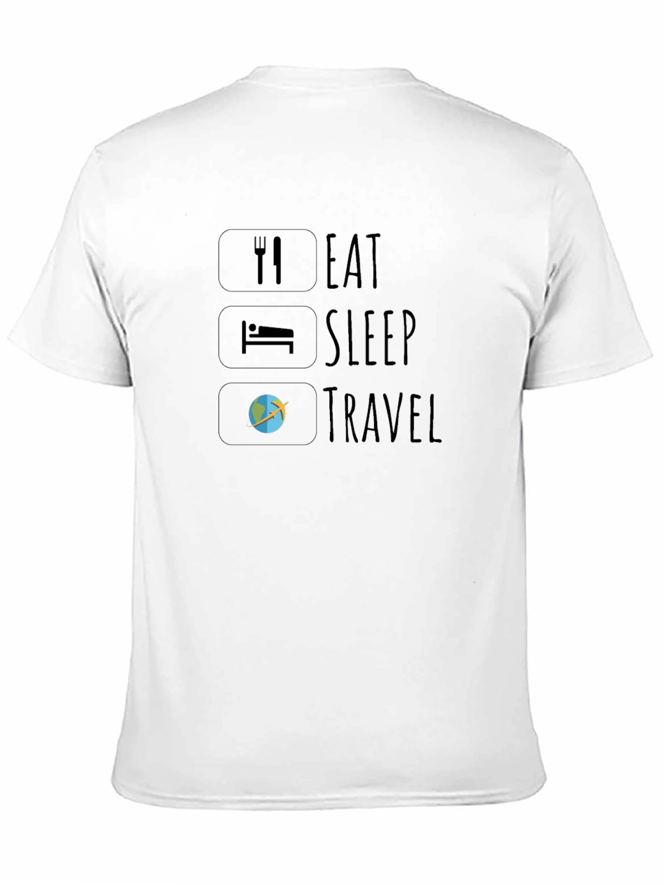 Eat Sleep Travel Graphic Tee - Black Casual T-Shirt