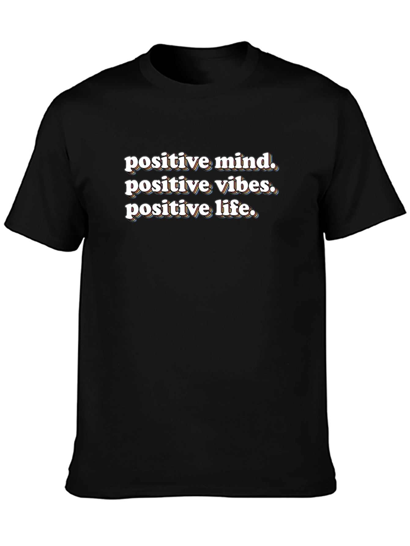 Positive Mind Vibes Life Black Graphic Tee