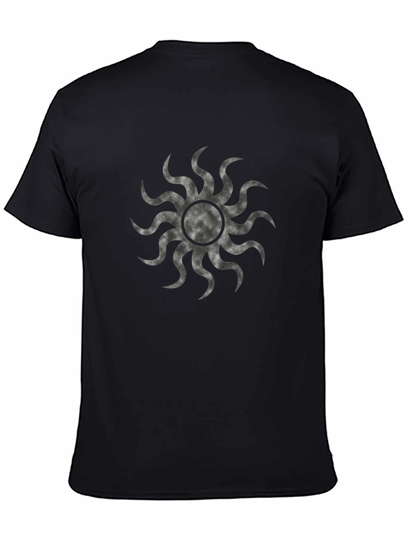 Black Graphic Tee - Sunburst Design