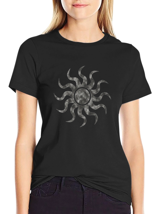 Black Graphic Tee - Sunburst Design