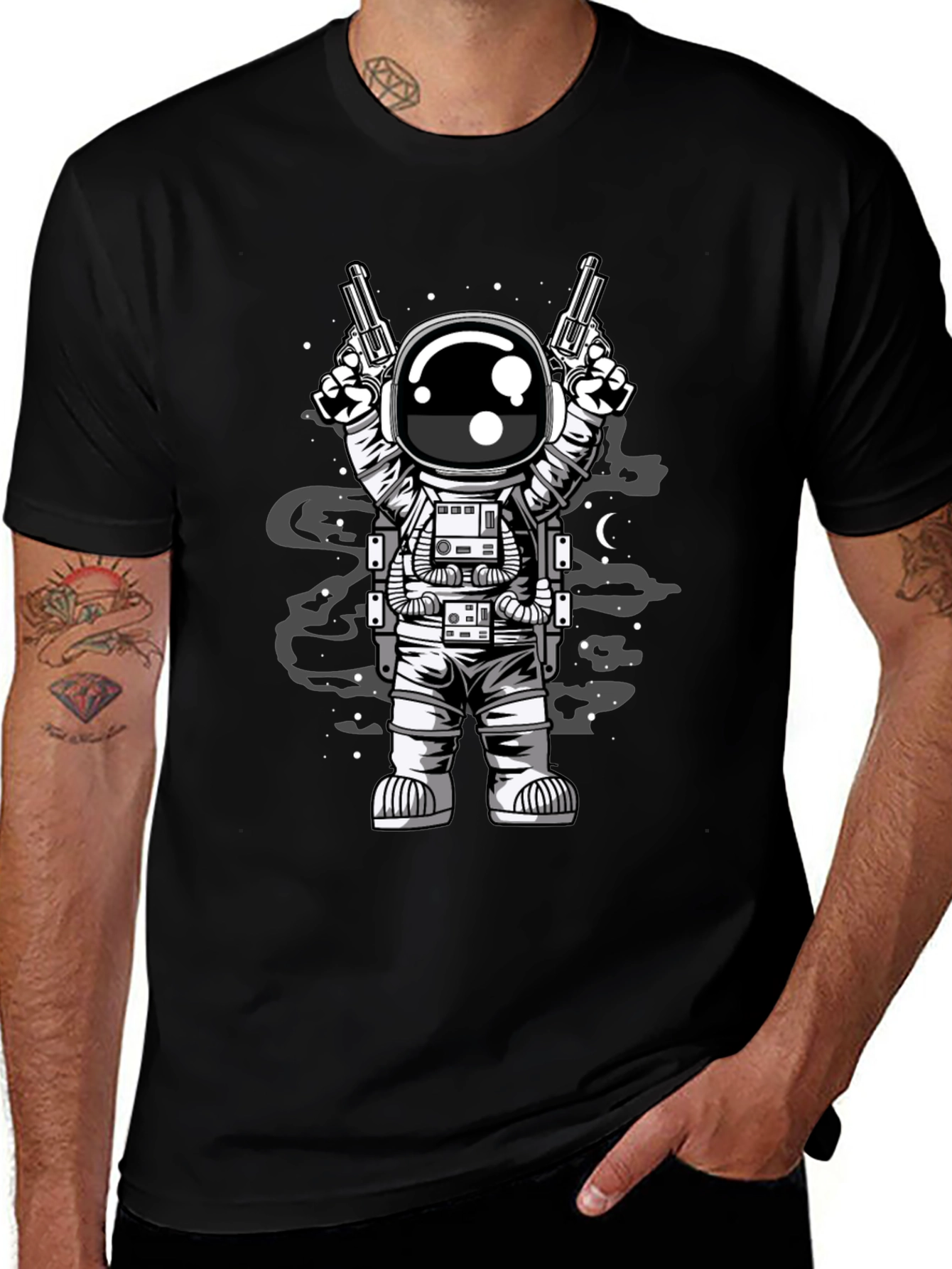 Astronaut Guns T-Shirt - Space Cowboy Design